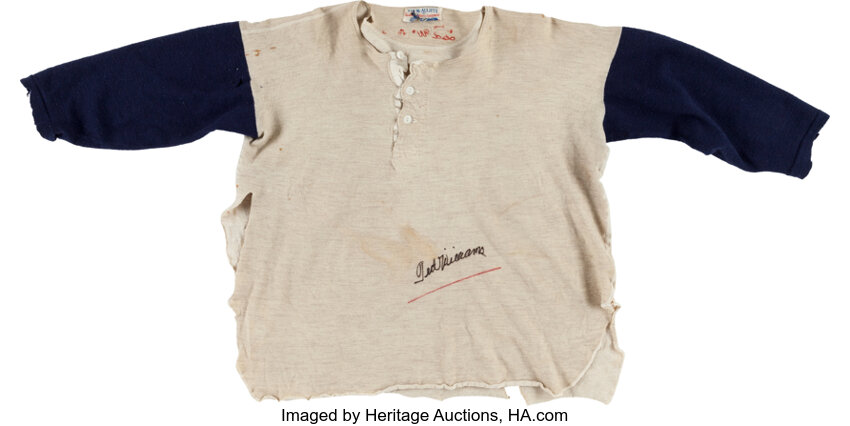 Boston Red Sox jersey worn by Ted Williams in 1946 sells for