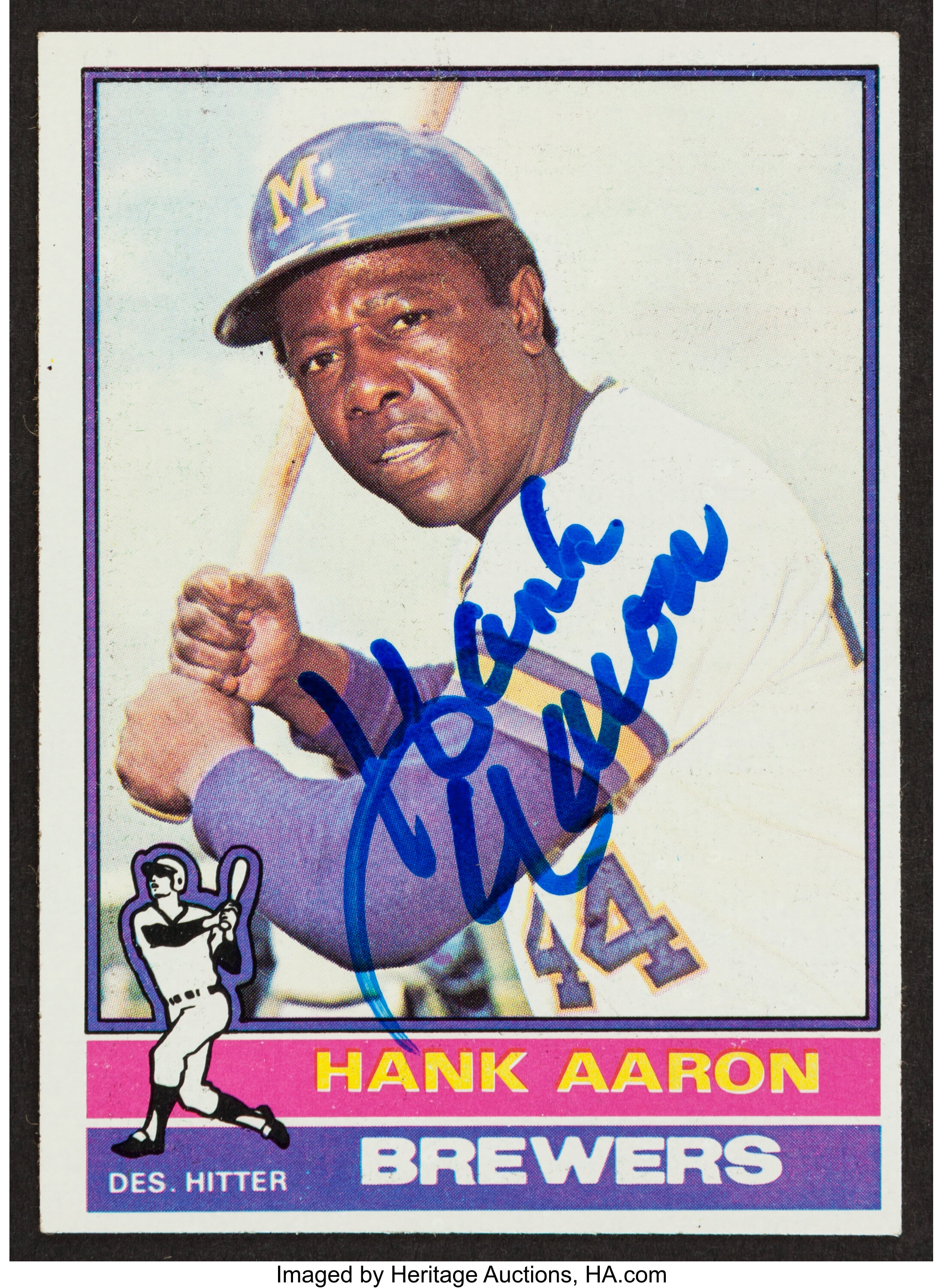 1976 Topps 550 Hank Aaron Milwaukee Brewers Baseball Card 