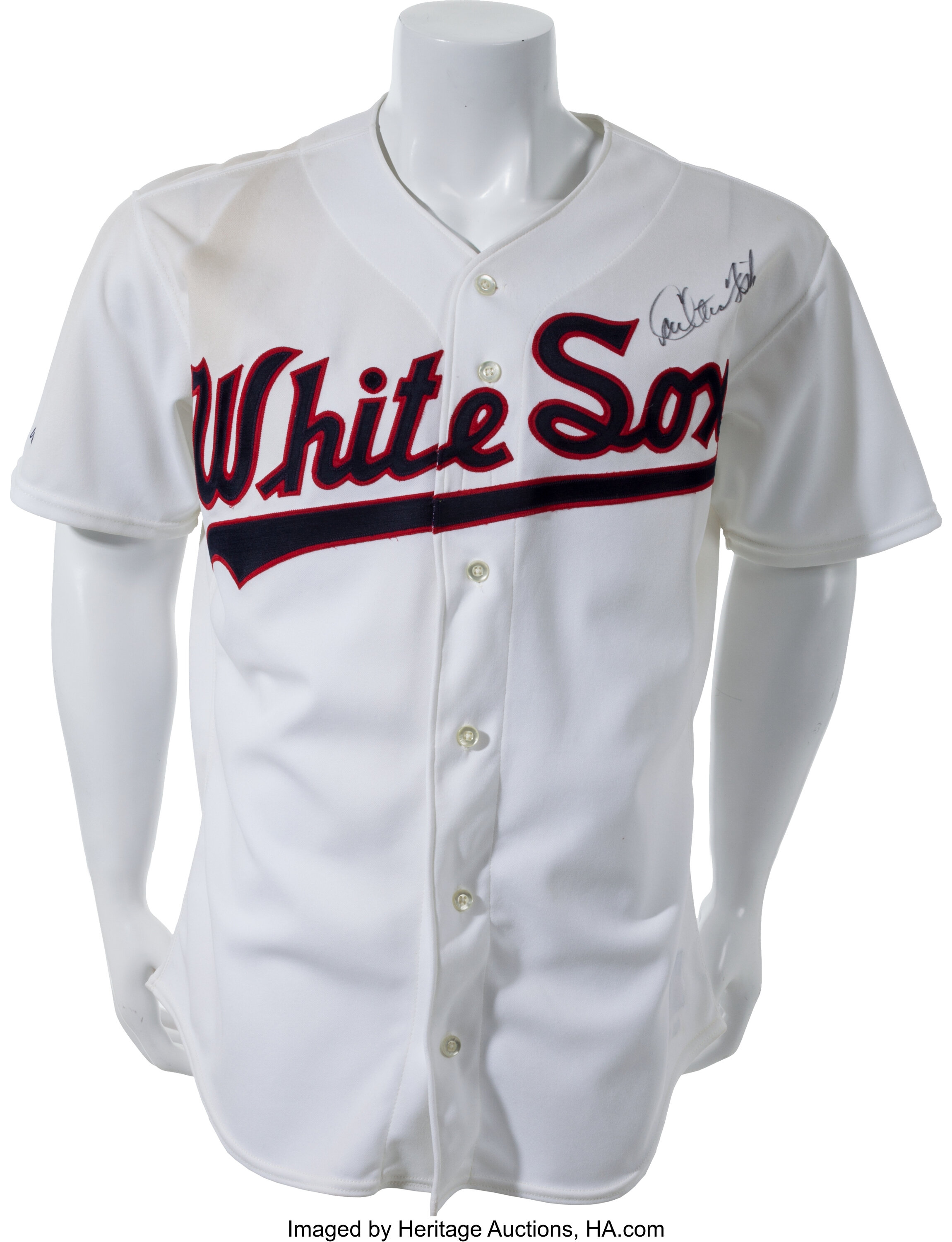 1990 Carlton Fisk Game Issued Signed Chicago White Sox Jersey