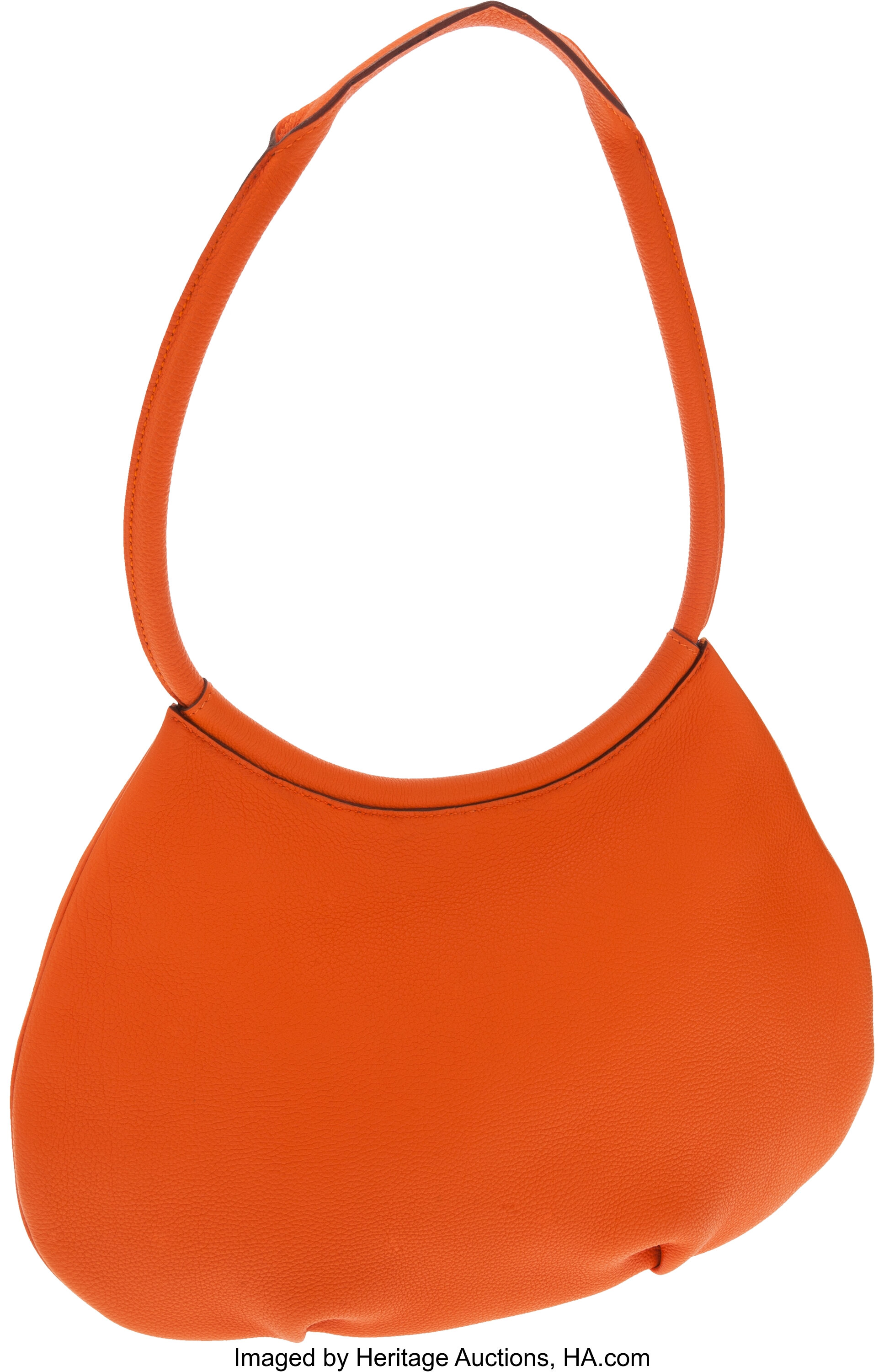 Hermes Orange Togo Leather Cacahuete Bag - Yoogi's Closet