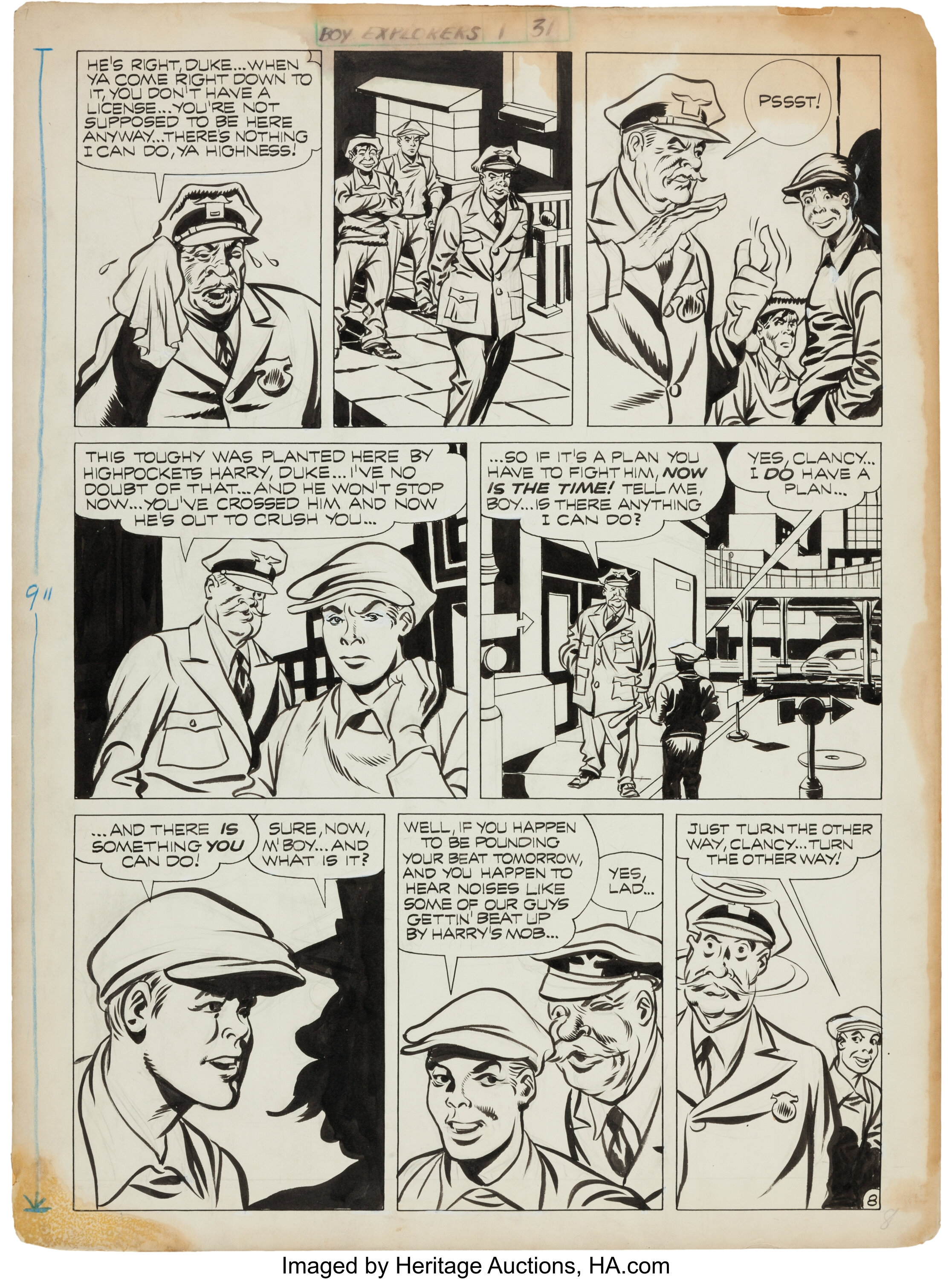 Joe Simon Boy Explorers Comics #1 Duke of Broadway Story Page 8 