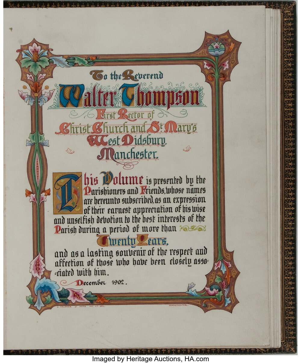 Unique Retirement Presentation Book with Illuminated Title Page. | Lot  #90198 | Heritage Auctions