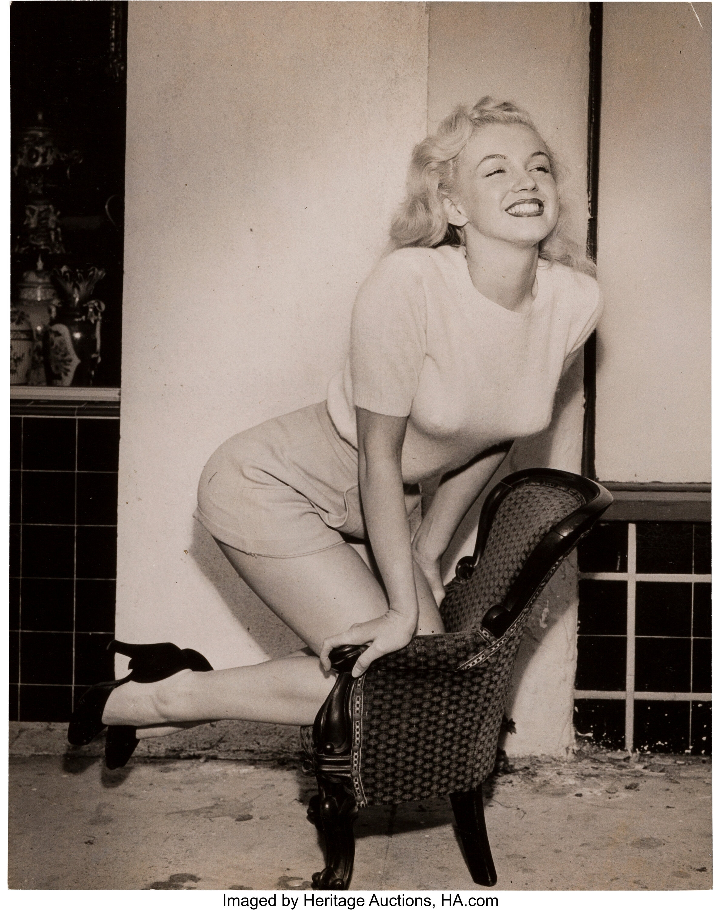 A Marilyn Monroe Rare Black and White Cheesecake Photograph, Circa