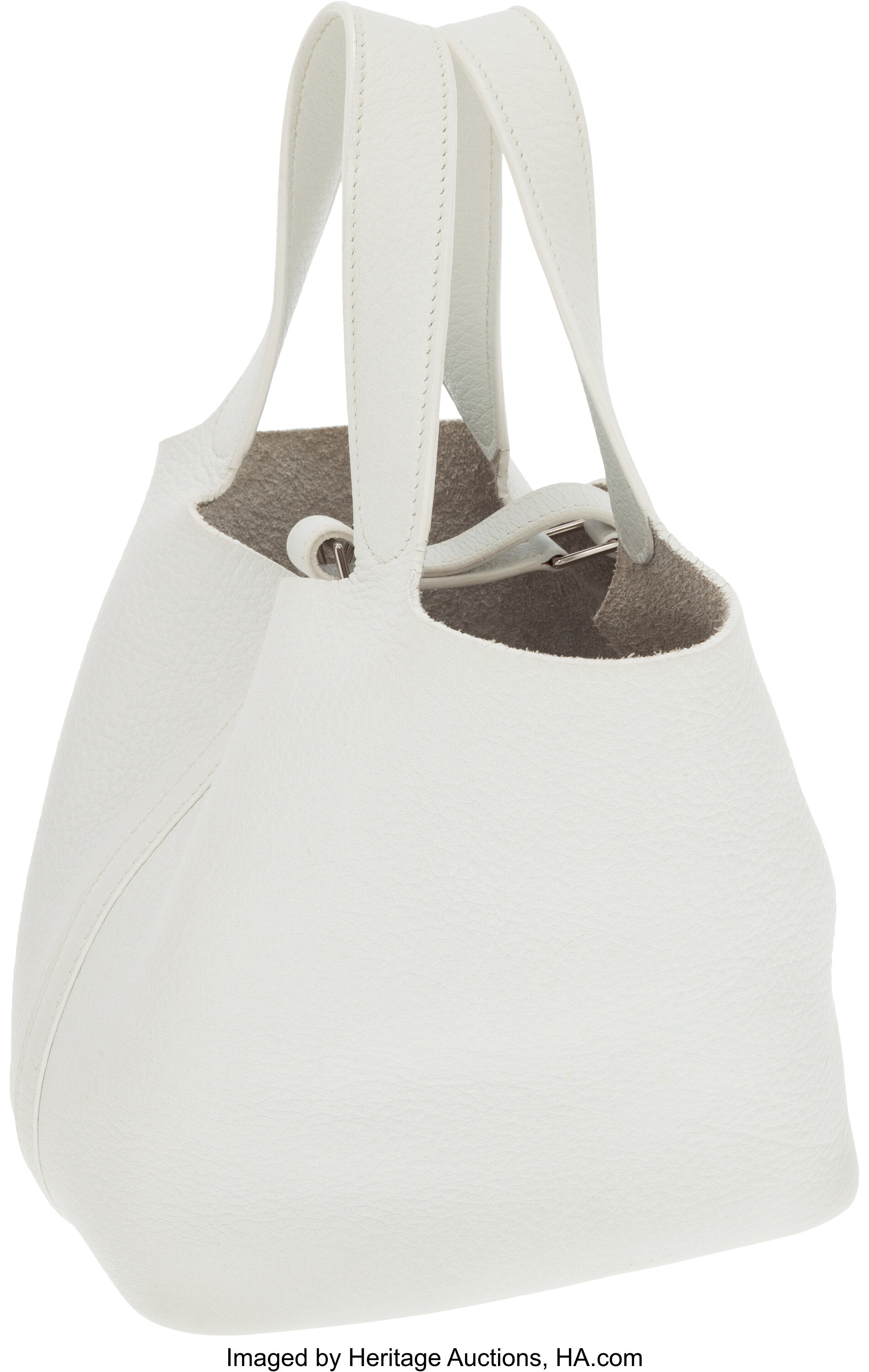 Hermes Picotin Lock 18 Bag White Tote Clemence Palladium Hardware