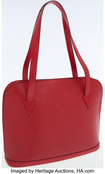 Sold at Auction: Louis Vuitton, Louis Vuitton Red Epi Leather Lussac Tote