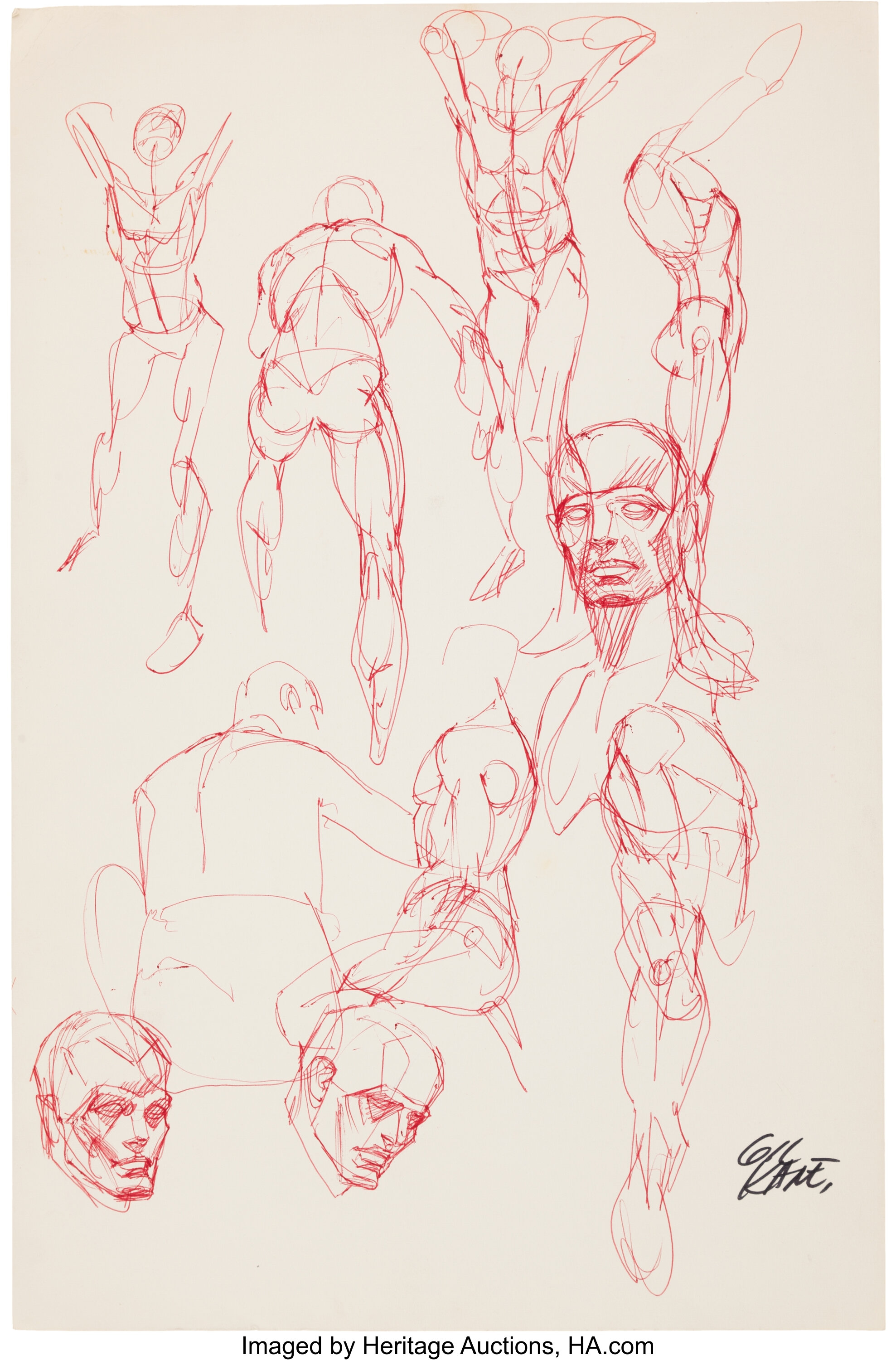 Gil Kane Anatomy Sketches Original Art (undated).... Original Comic ...