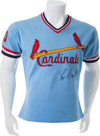 Lou Brock Autographed St Louis Custom Blue Baseball Jersey - JSA COA (B)