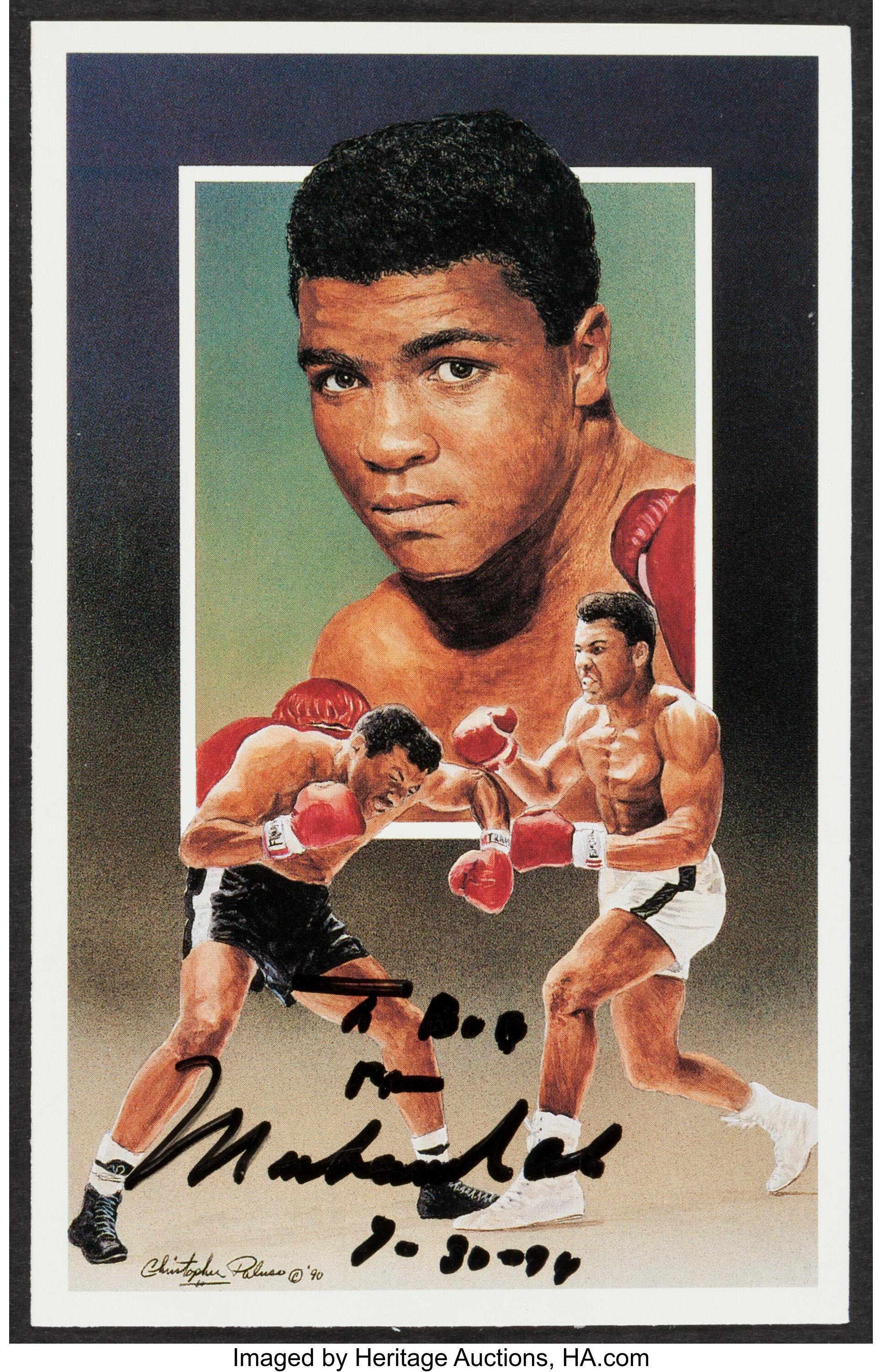 Muhammad Ali Signed Art Postcard.... Boxing Collectibles | Lot #44154 ...