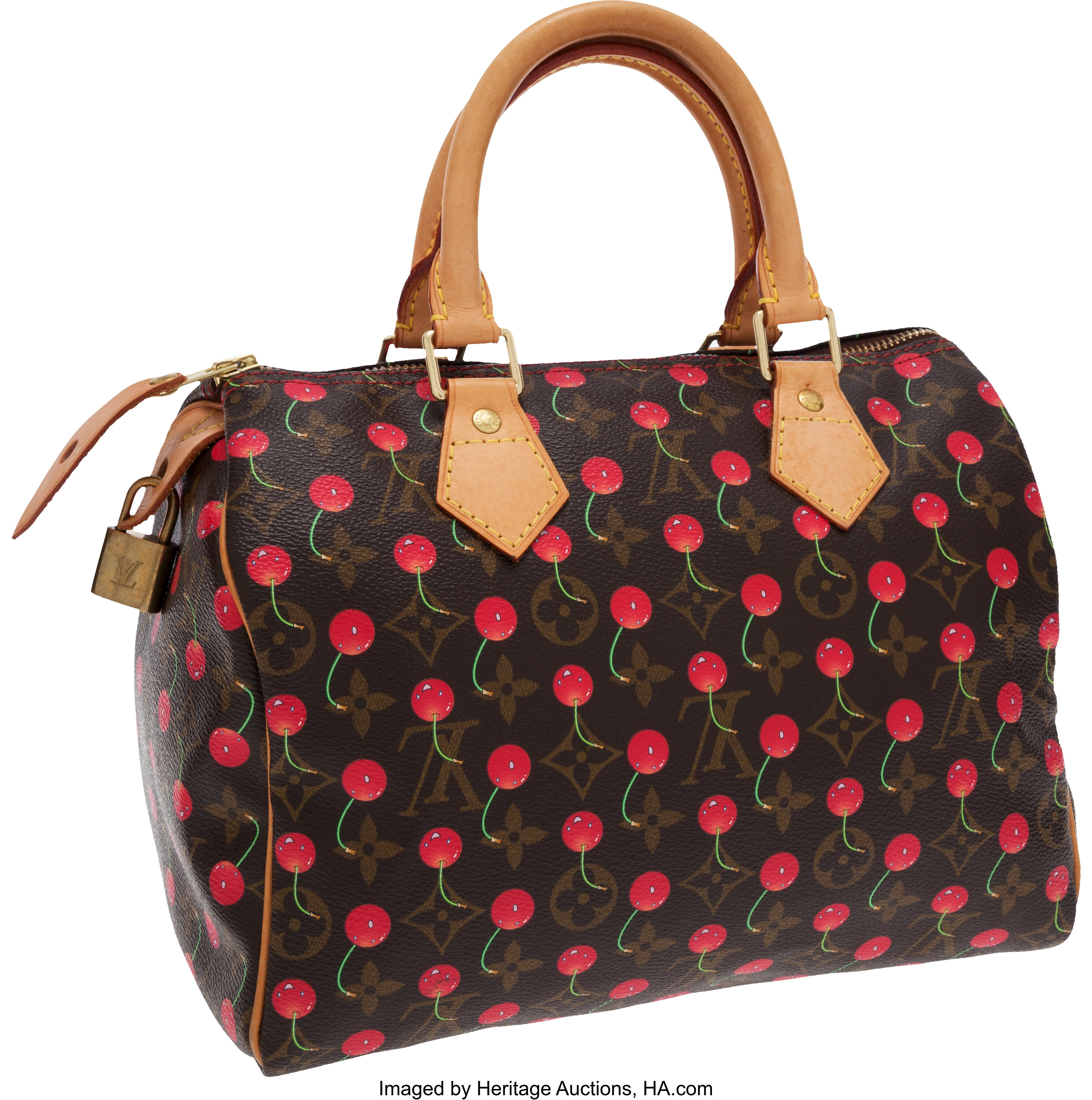 Sold at Auction: Murakami Louis Vuitton Cerises Speedy Handbag 25