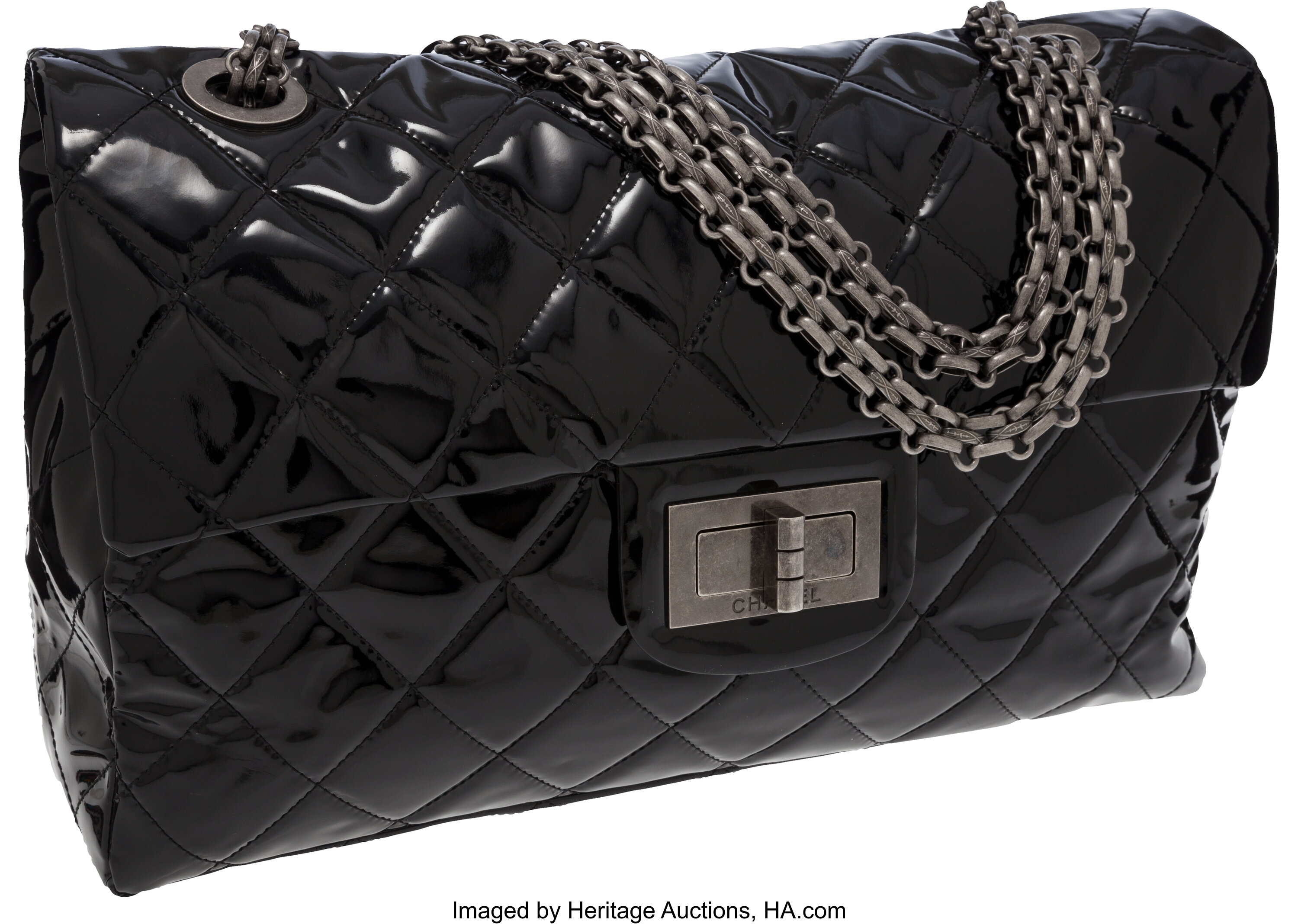 Chanel Black Vinyl Classic  XXL Overnight Bag with Gunmetal | Lot  #56210 | Heritage Auctions