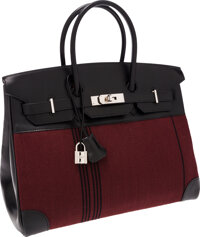 Hermes Club Birkin 35 White/gris Perle/sanguine Bag Auction