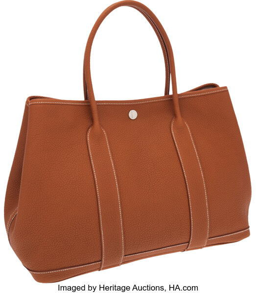 Hermes Garden Party Bag Togo Leather In Brown