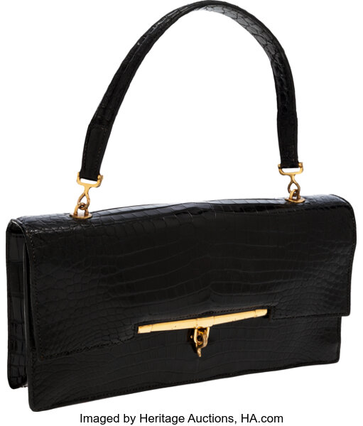 Past auction: Black alligator Hermes clutch purse