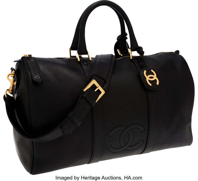 Chanel Maxi Black Nylon Shopping Tote by Ann's Fabulous Finds