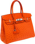 Hermes 50cm Orange H Swift Leather Kelly Relax Travel Bag with