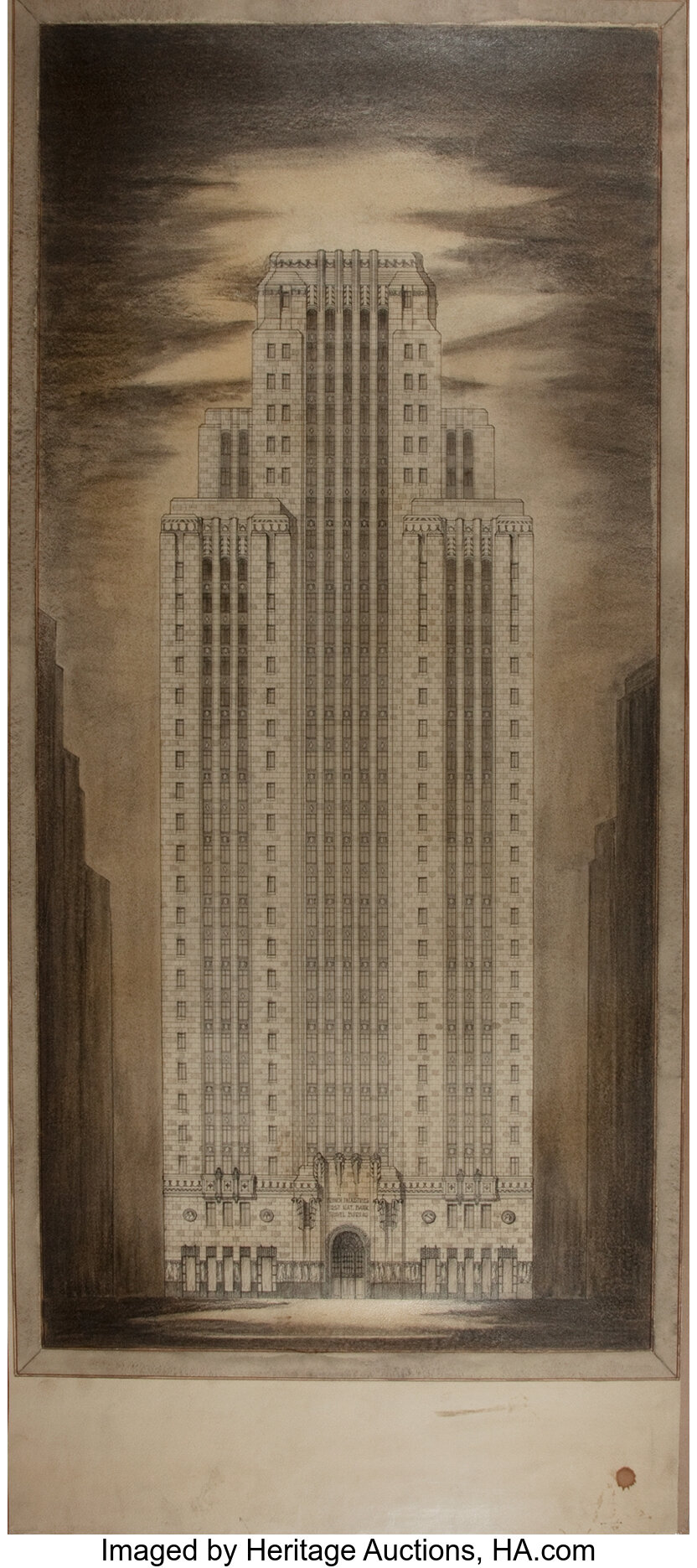 Original Art Original Pencil And Watercolor Elevation Of French Lot 94198 Heritage Auctions