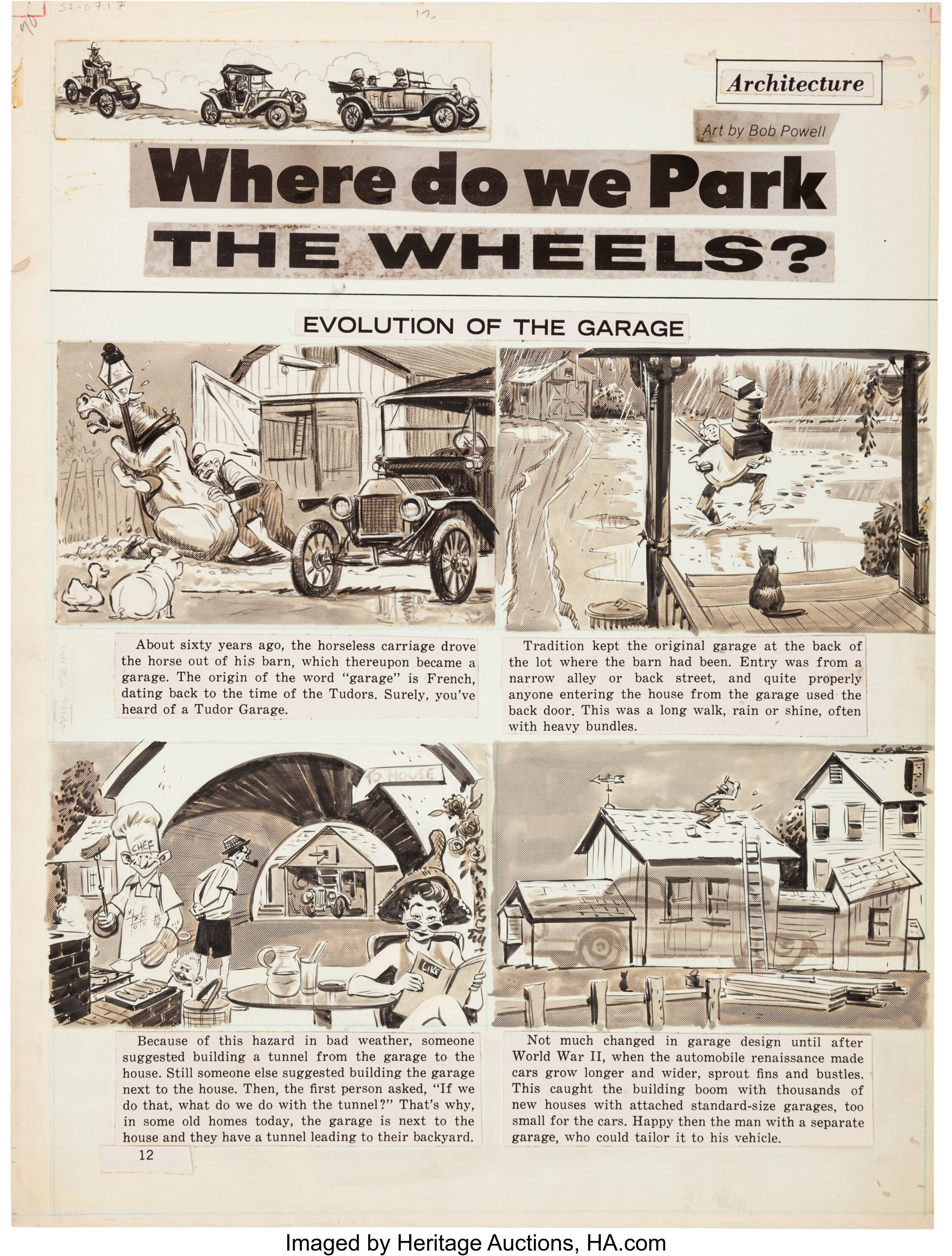 Bob Powell Sick Where Do We Park The Wheels Title Page 1 Lot