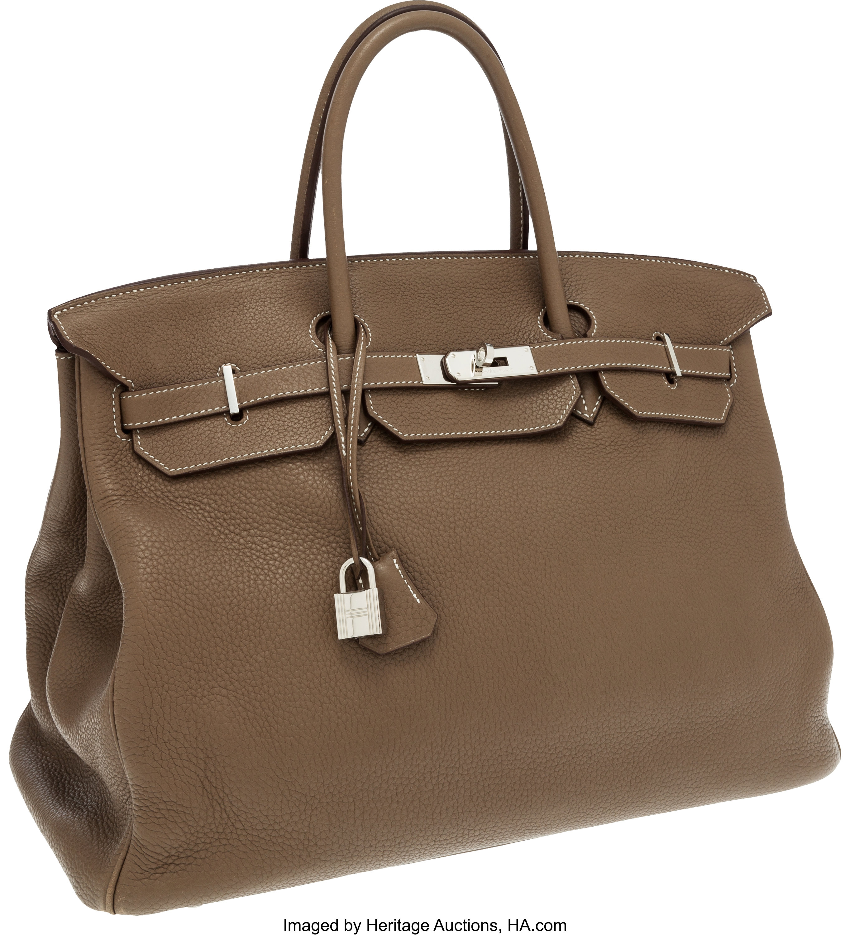 Hermès Birkin 40 HAC Etoupe Clemence Palladium Hardware