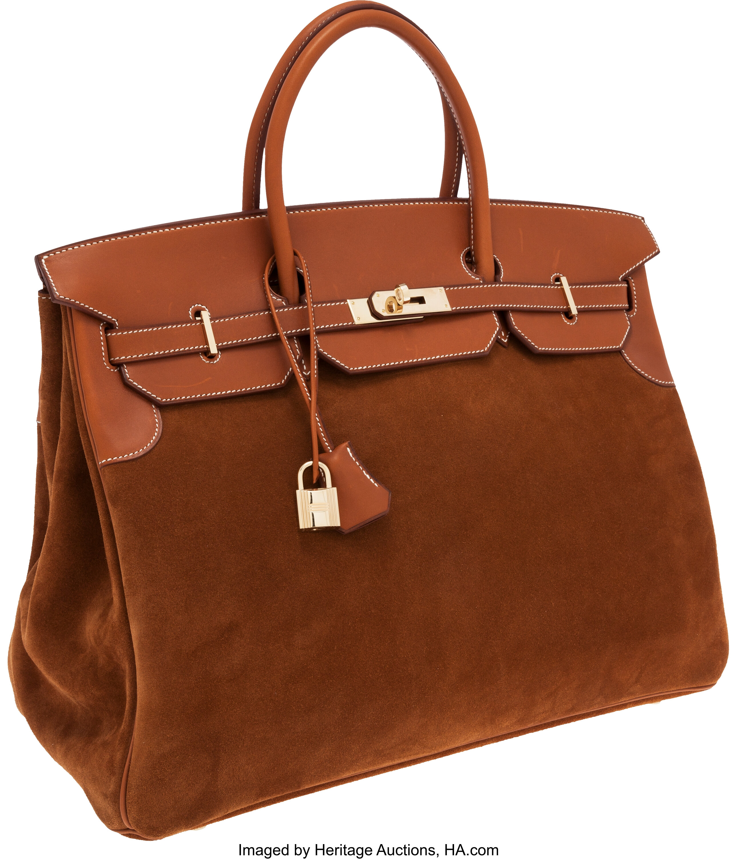 Hermes 40cm Limited Edition Veau Doblis & Natural Barenia Leather, Lot  #56045