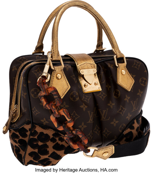 Louis Vuitton Adele Monogram Leopard Snake Trim Shoulder Bag