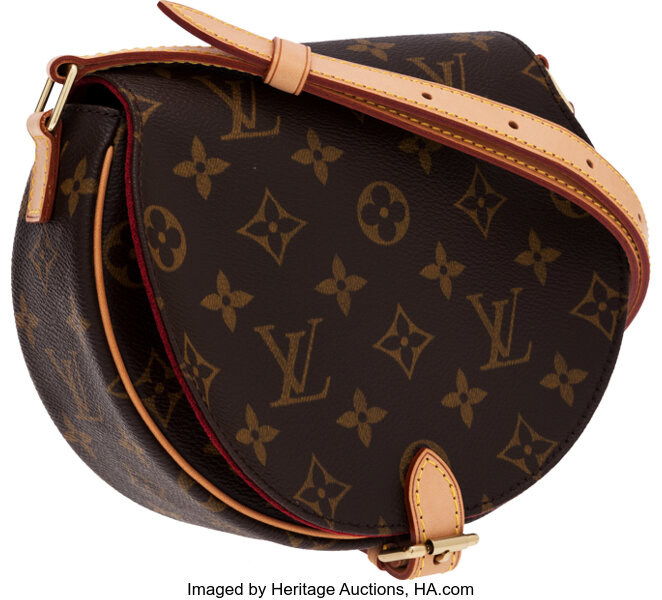 Sold at Auction: A LOUIS VUITTON MONOGRAM LEATHER CROSSBODY SADDLE BAG