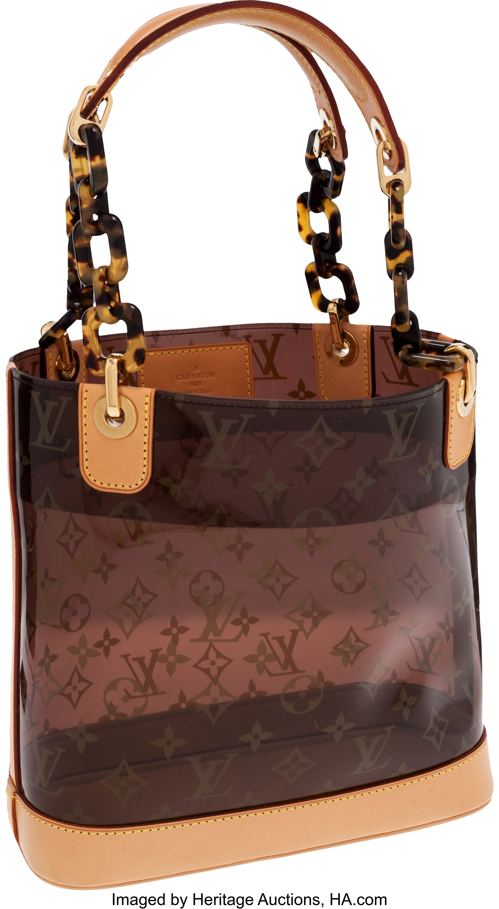 LOUIS VUITTON Cabas Ambre PM Vinyl Monogram Shoulder Bag Brown