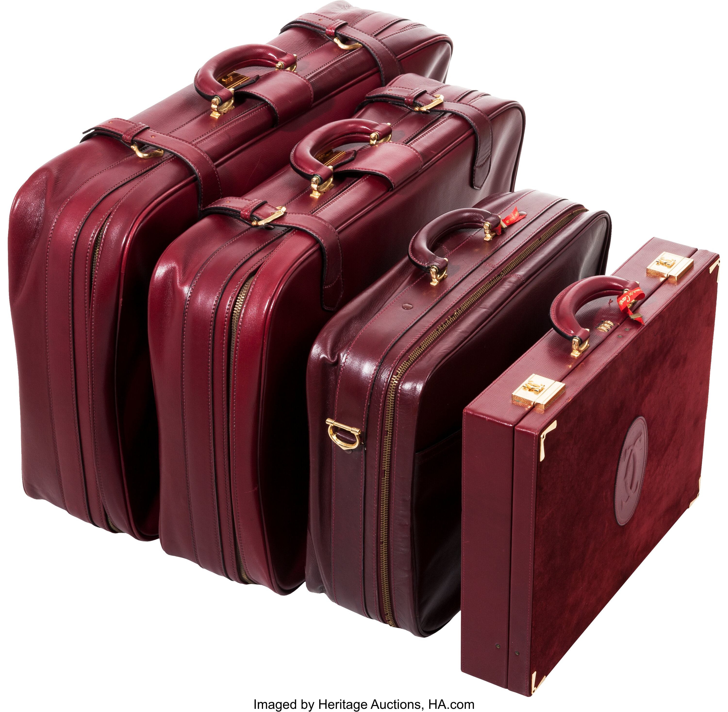 Vintage World Traveler Burgundy Leather Luggage Bag 20