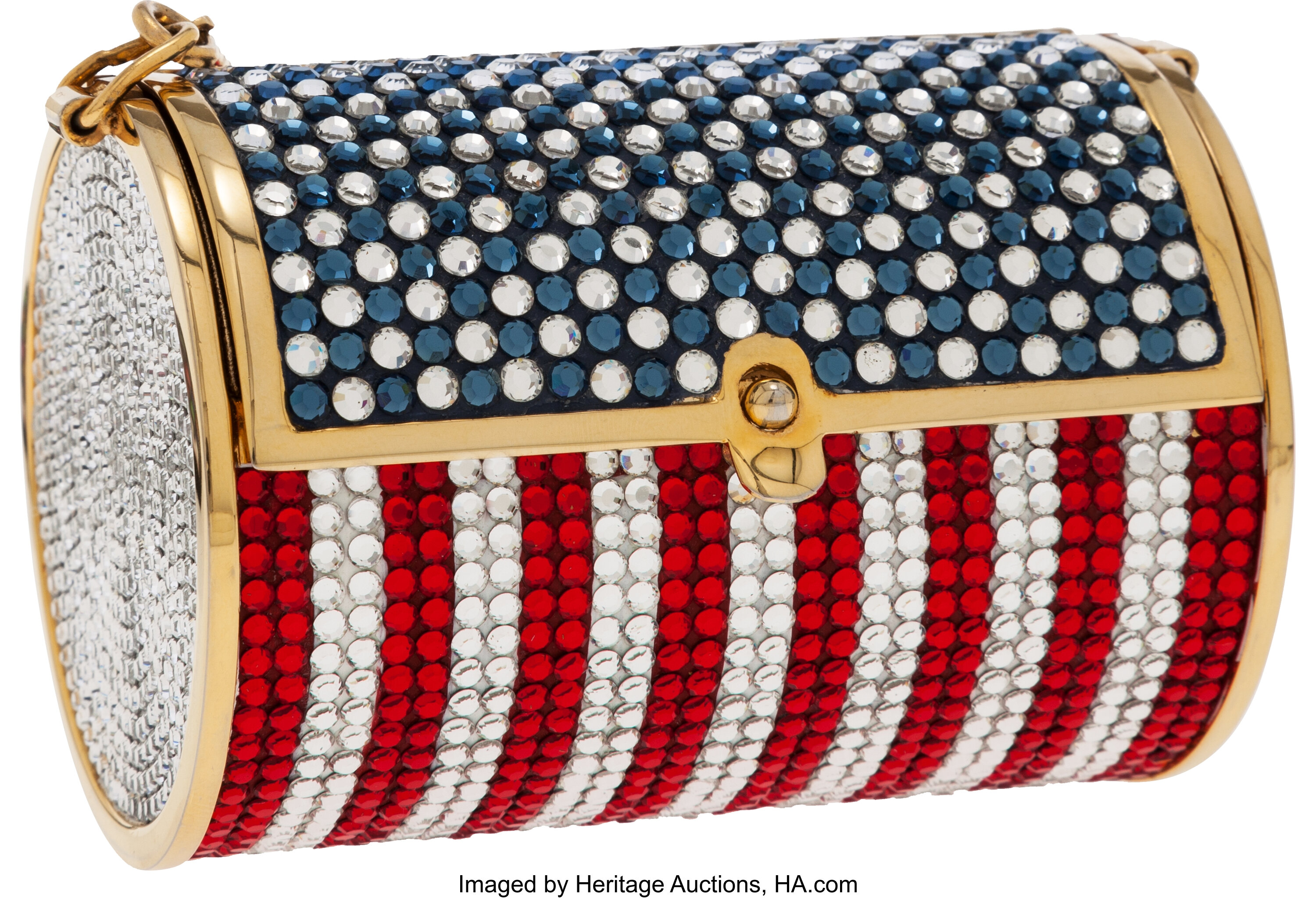 Judith Leiber Full Bead Red White And Blue Crystal Minaudiere Lot 56732 Heritage Auctions 0453