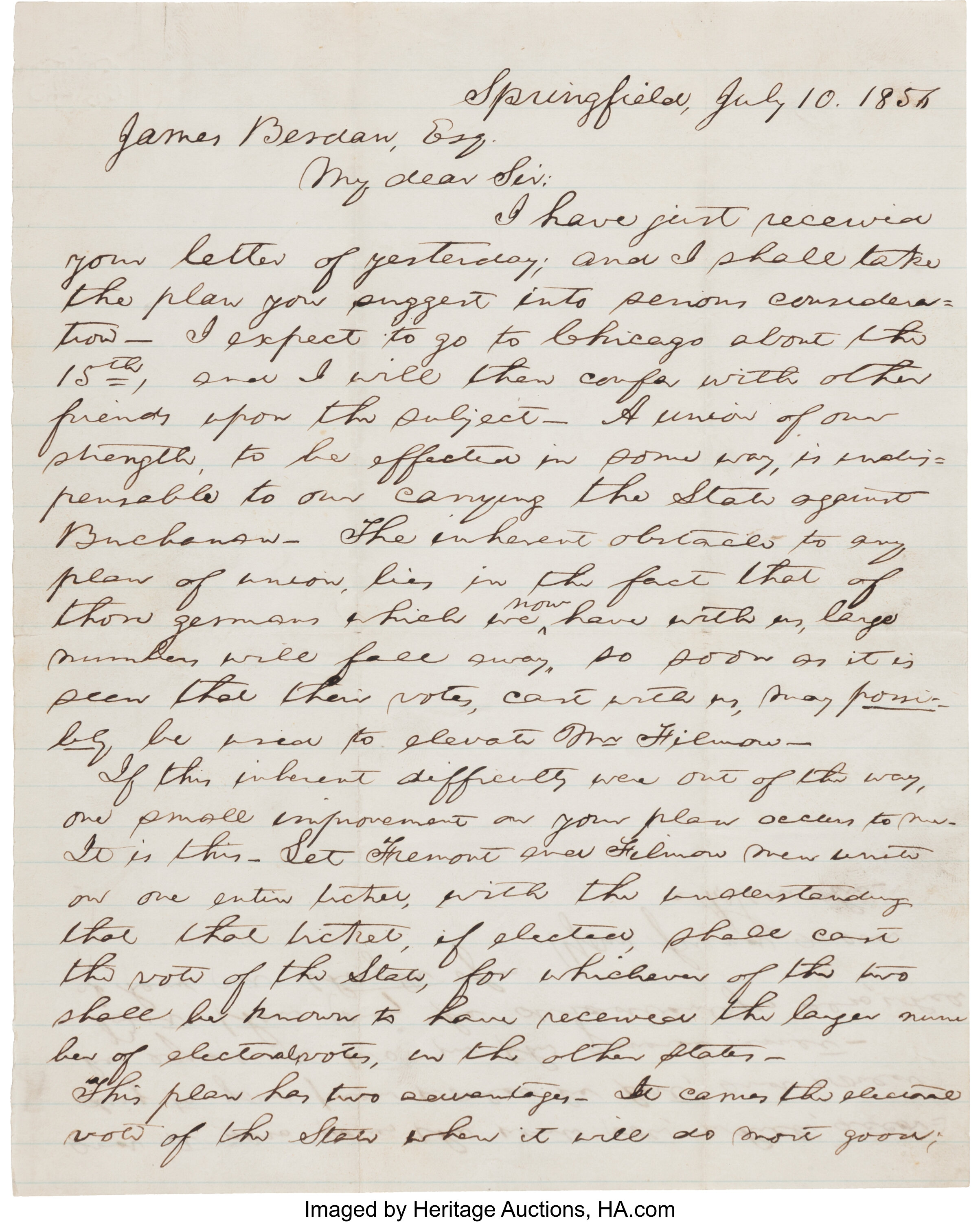 Abraham Lincoln Autograph Letter Signed with Original Envelope with ...