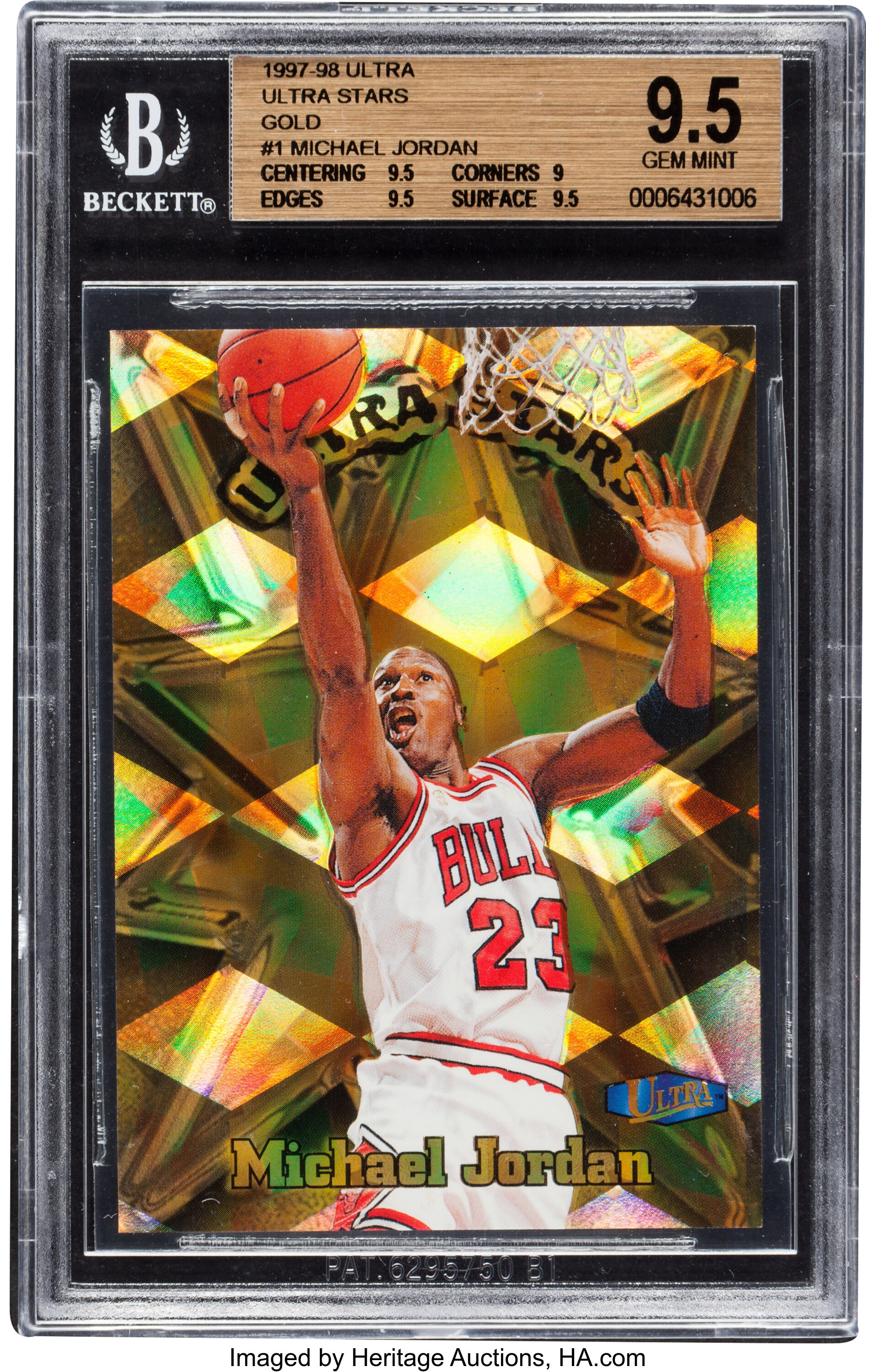 1997/98 Ultra Stars Michael Jordan Gold #1 BGS Gem MT 9.5 - Pop 