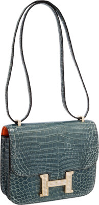 Hermes 25cm Shiny Vert Fonce Nilo Crocodile Birkin Bag with Palladium  Hardware., Heritage Auctions