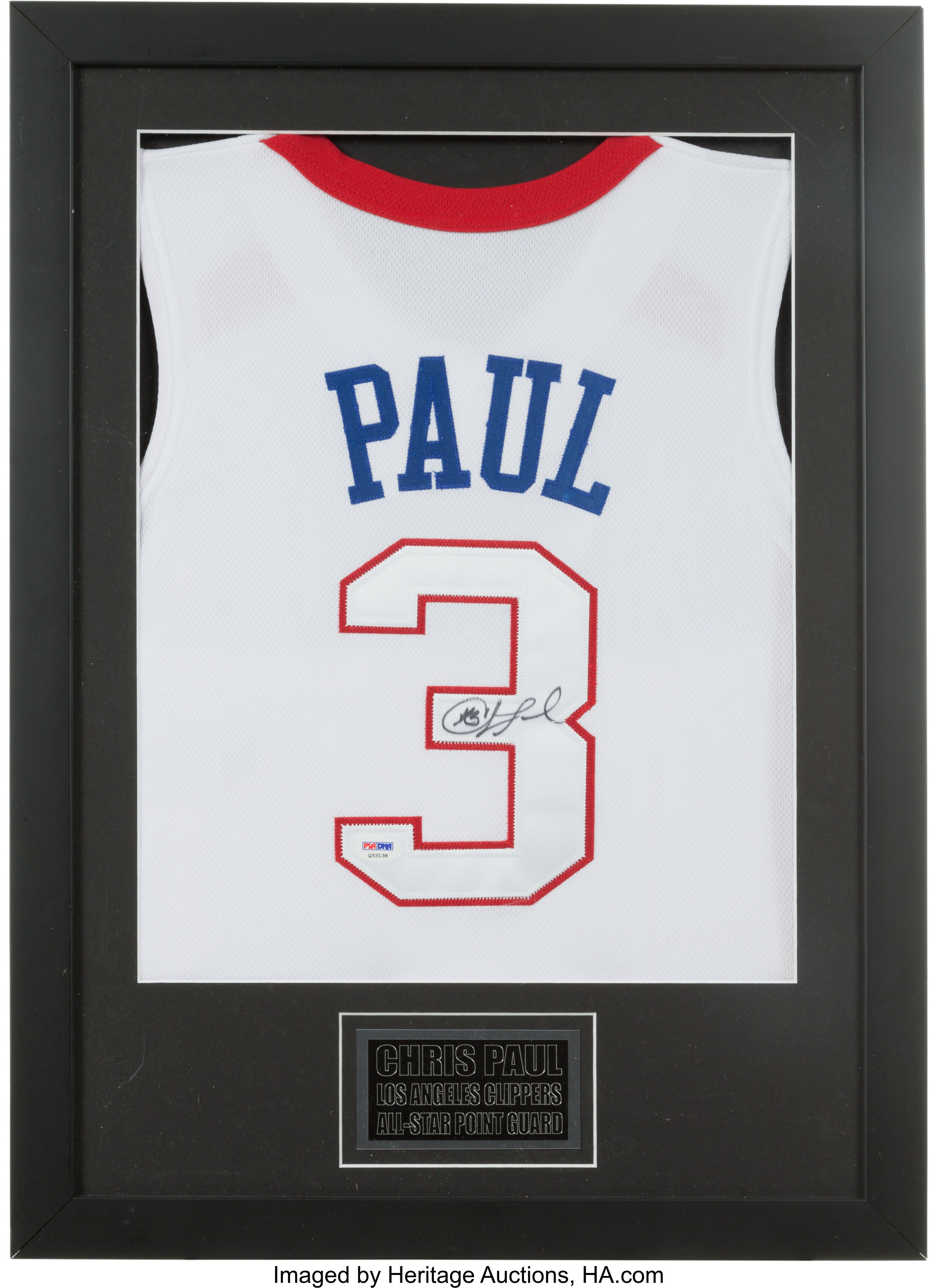 Chris Paul Signed Los Angeles Clippers Jersey Display. , Lot #41157