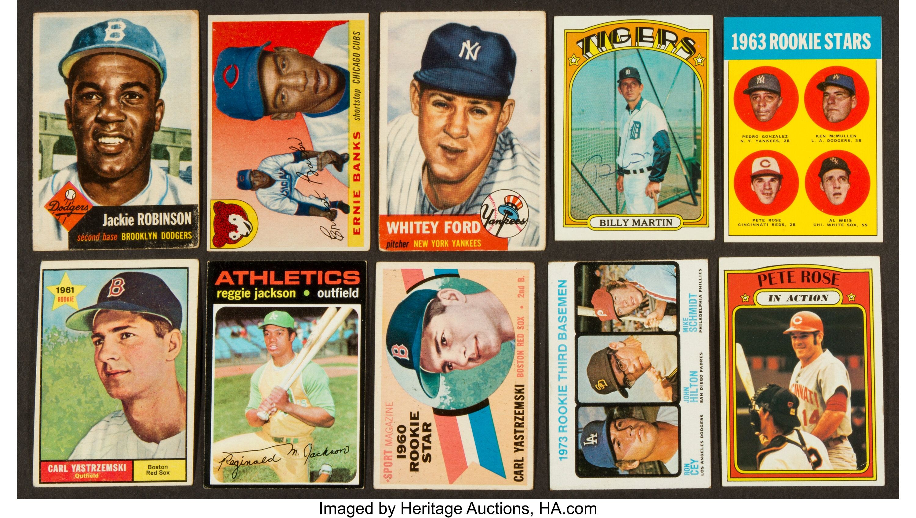 Sold at Auction: 4 Different 1970's Topps Baseball Cards w/ Reggie