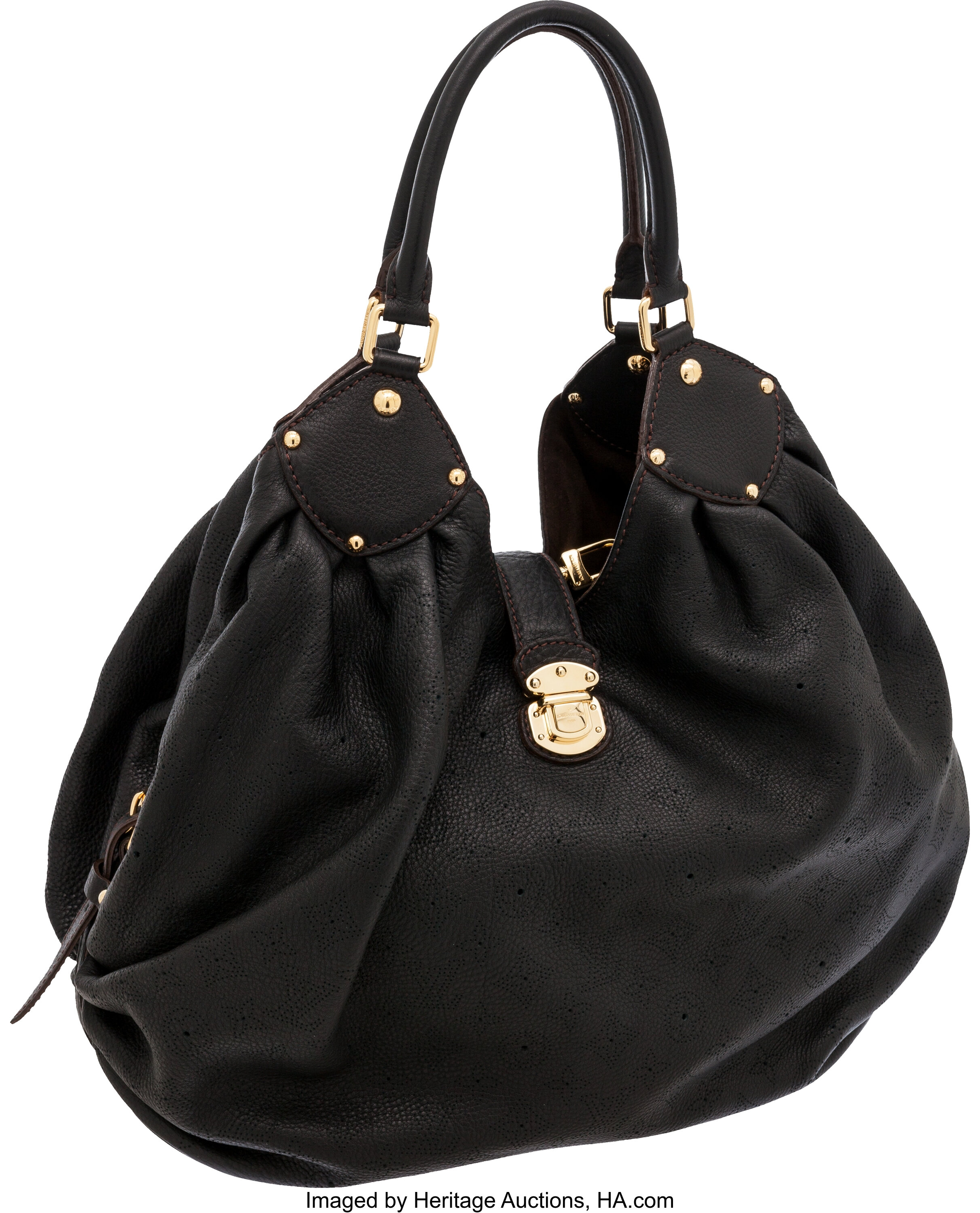 Louis Vuitton Black Mahina XL Hobo Bag