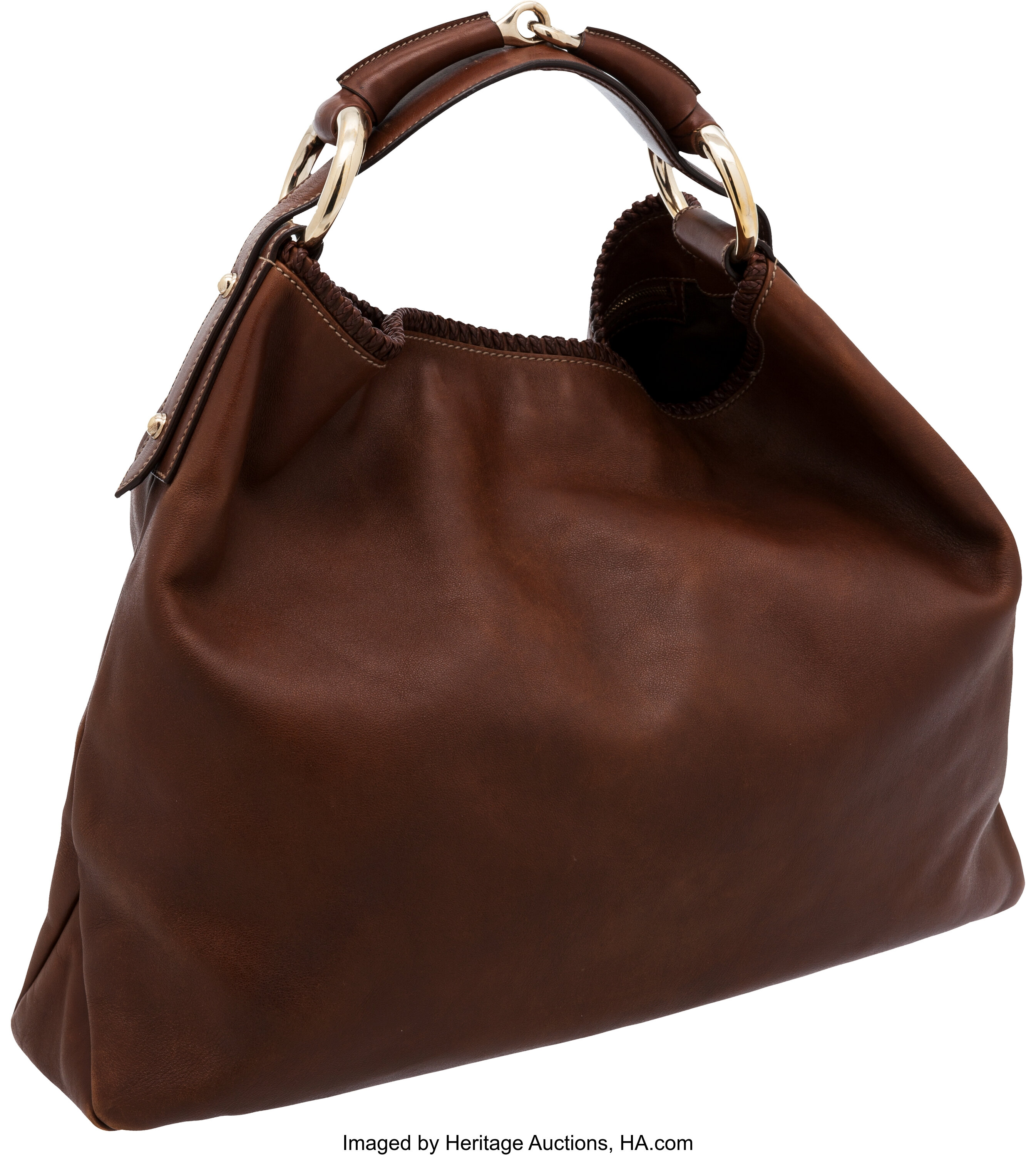 Gucci brown leather hobo bag online