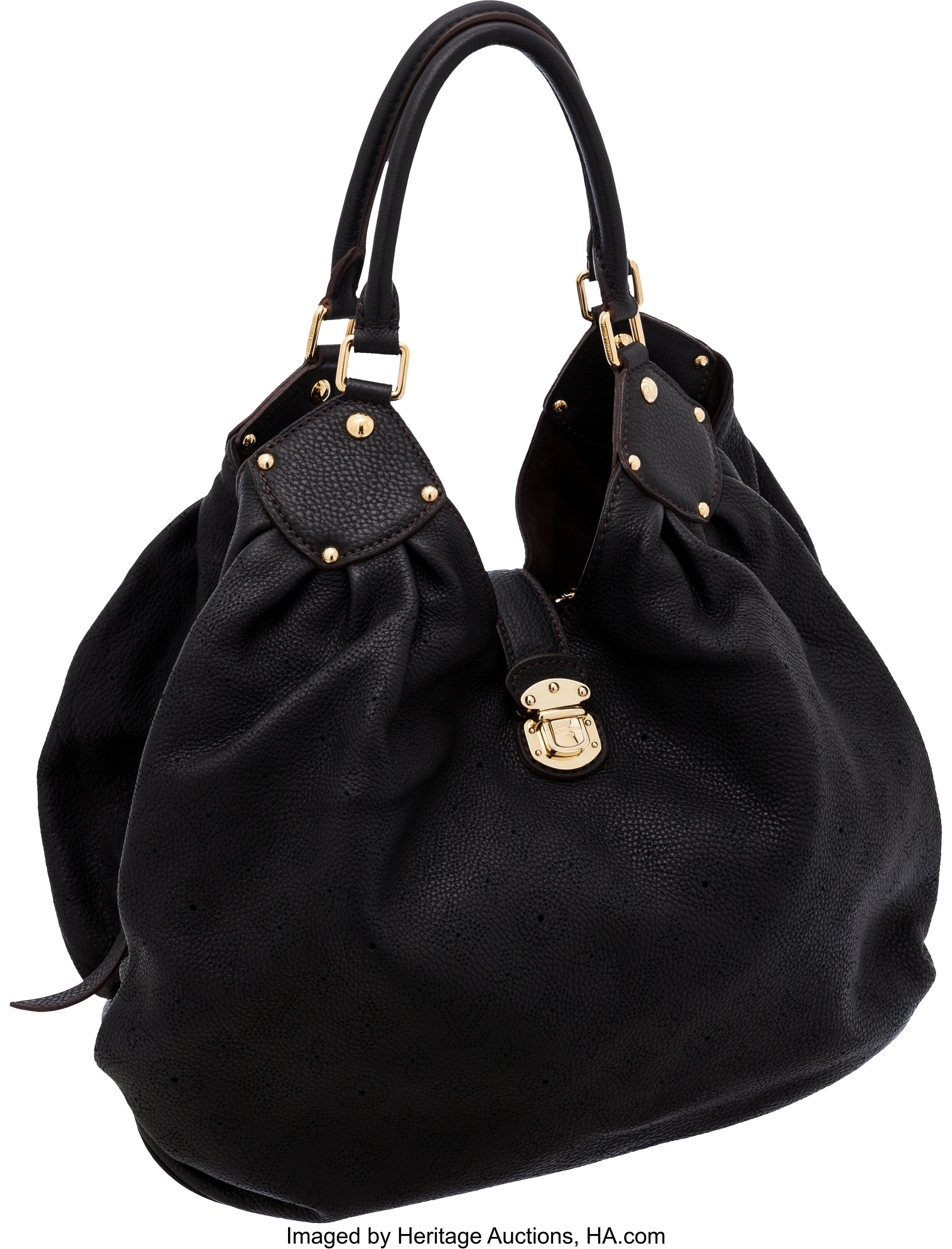 Louis Vuitton Black Mahina Perforated Monogram Leather XL Hobo Bag., Lot  #56265