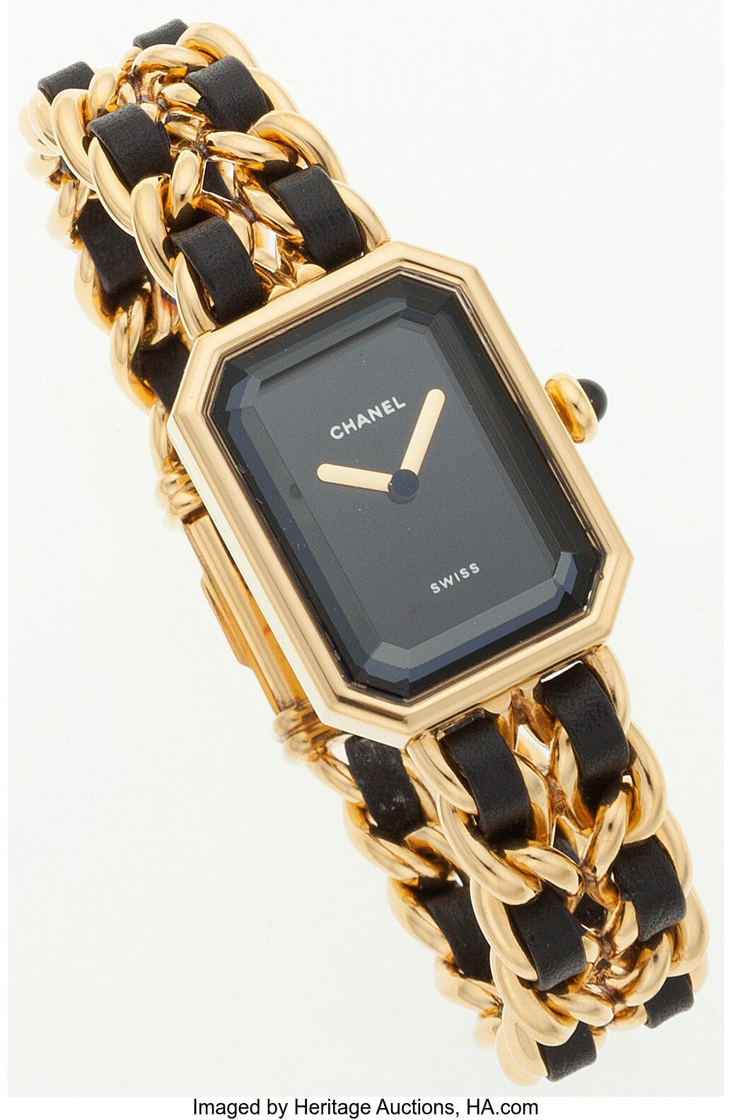 Chanel Premiere 18k Gold Plated Watch with Black Details. , Lot #78015