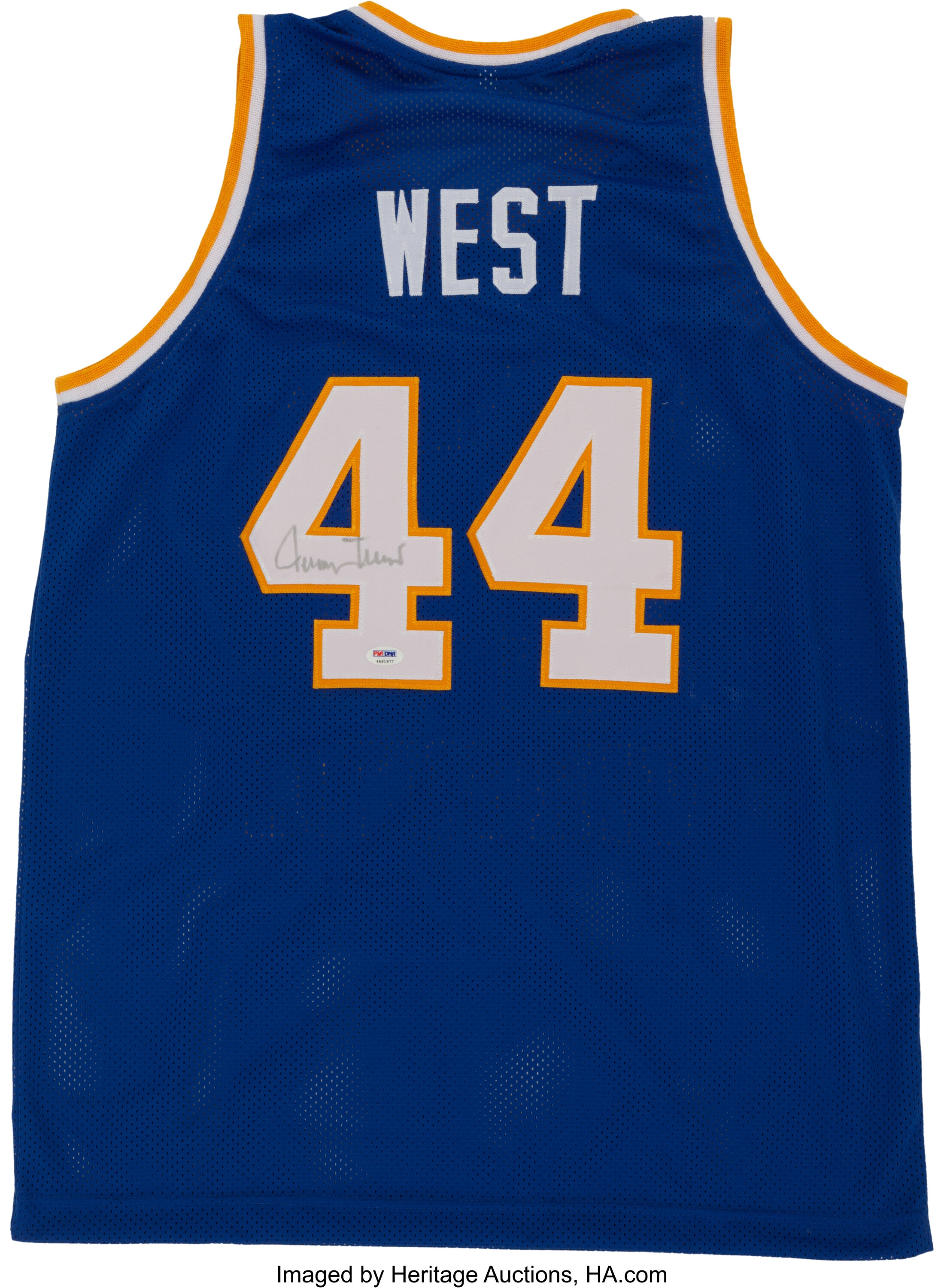Jerry West Jersey with SI,ball,and shoe display!