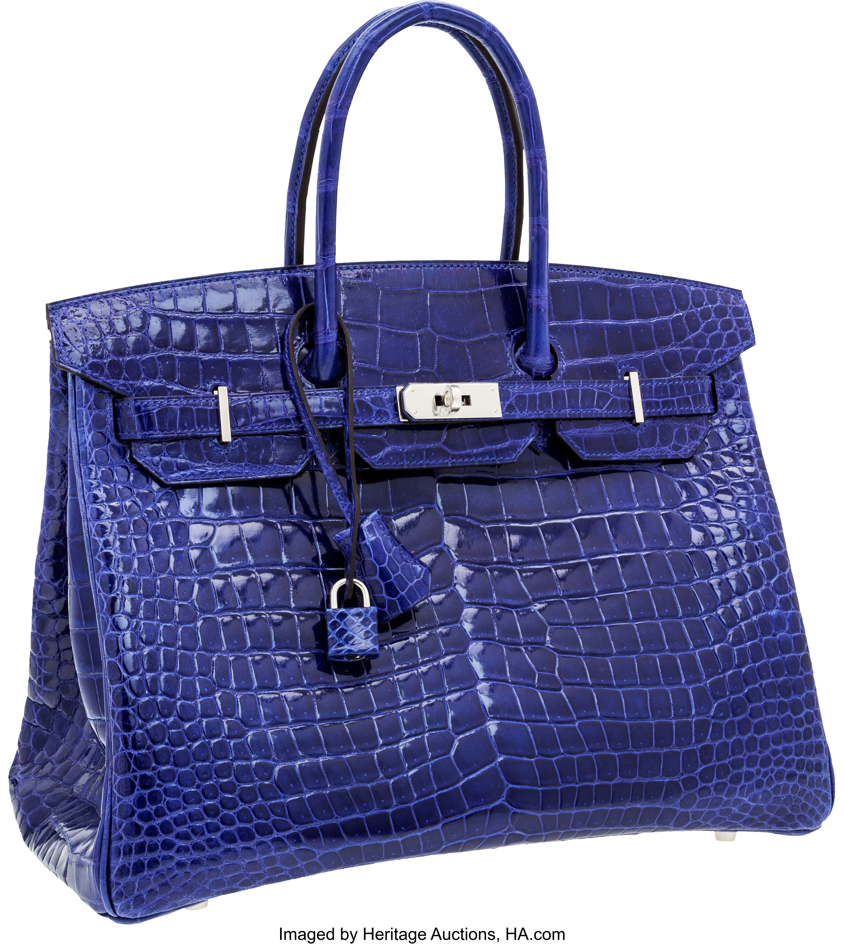 Hermes Birkin 35 Bag Vivid Electric Blue Porosus Crocodile Palladium –  Mightychic
