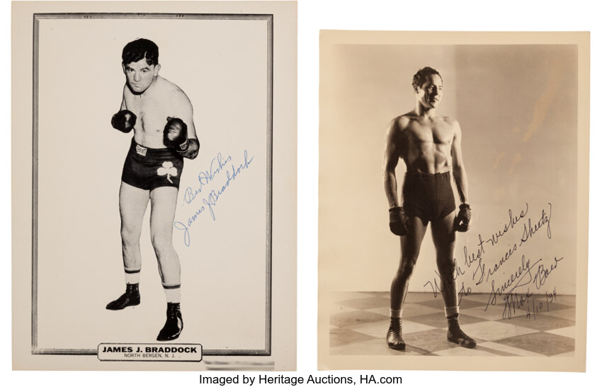 1934 60 S Max Baer Jim Braddock Signed Photographs Boxing Lot 82713 Heritage Auctions