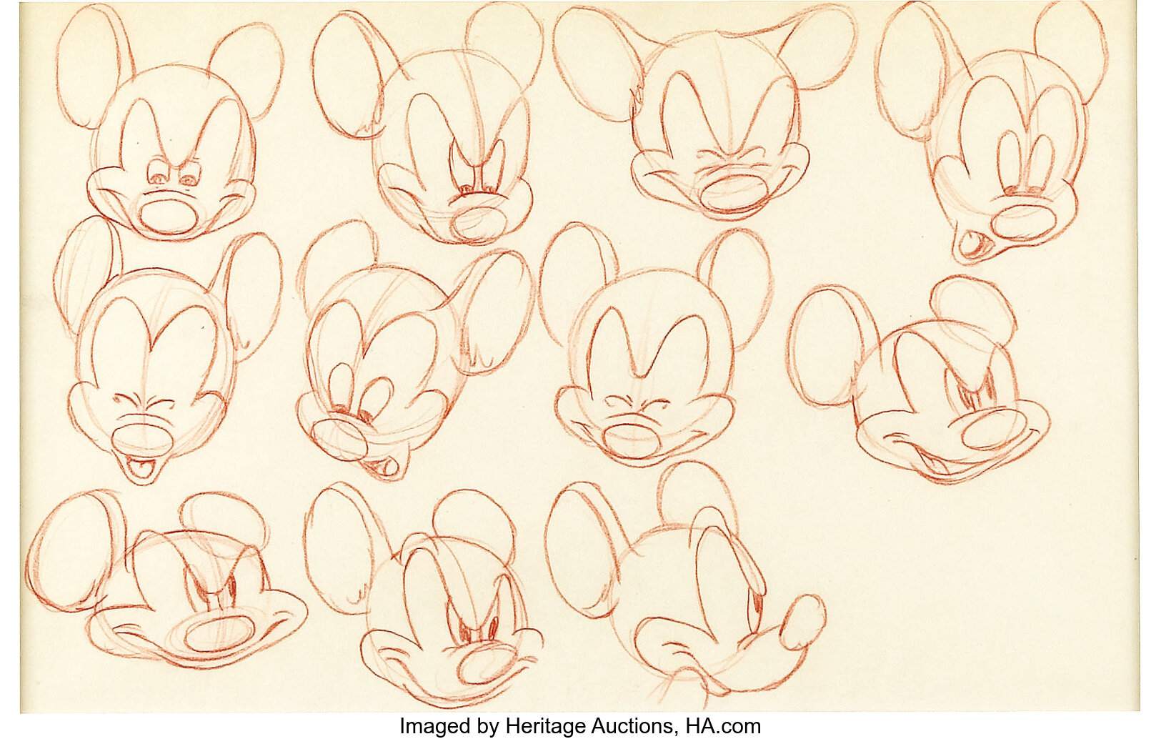 Walt Disney Studios - Mickey Mouse Model Sheet Original Art | Lot ...