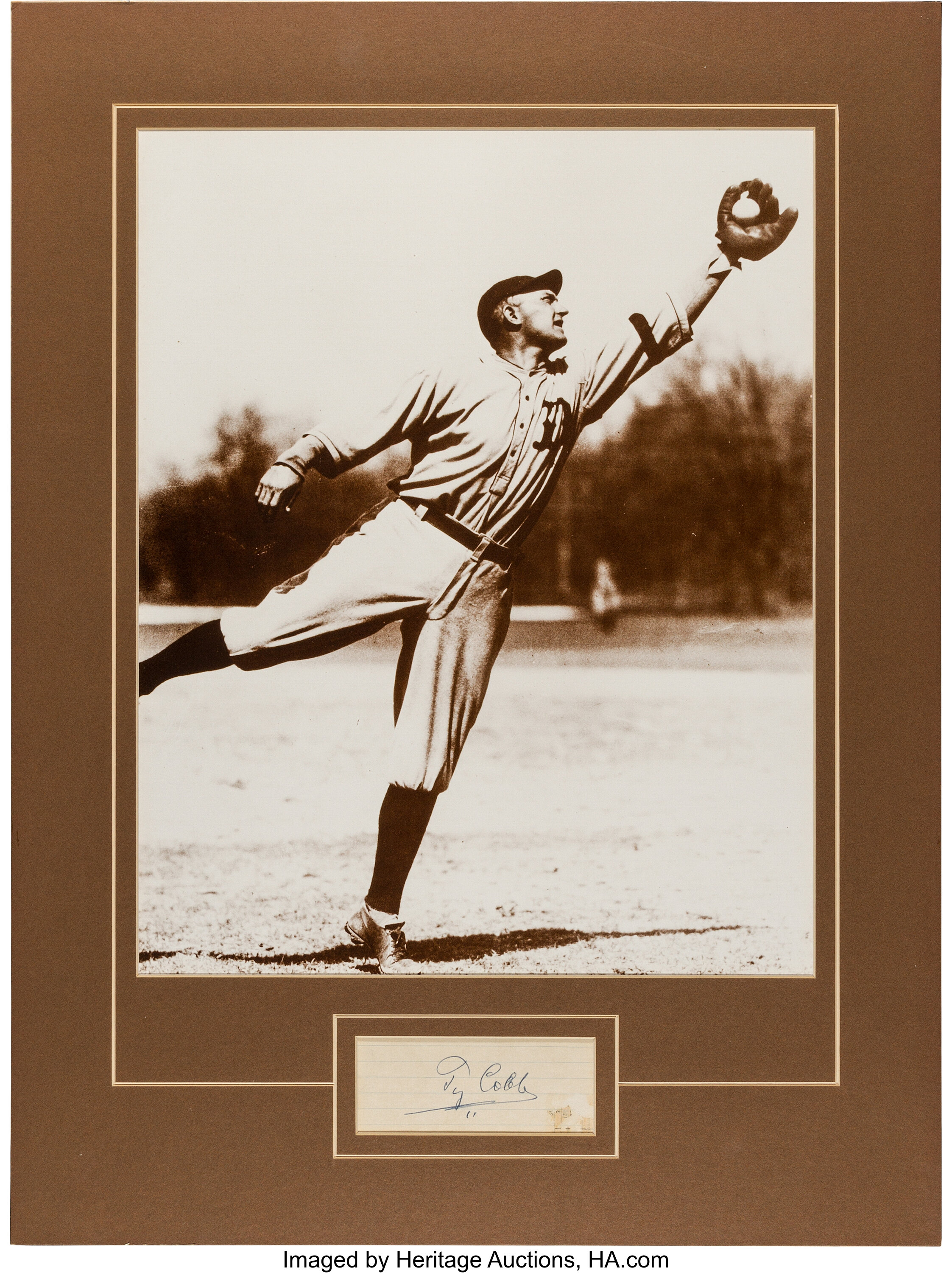 1950's Ty Cobb Signed Cut Signature Display.... Baseball | Lot #82431 ...