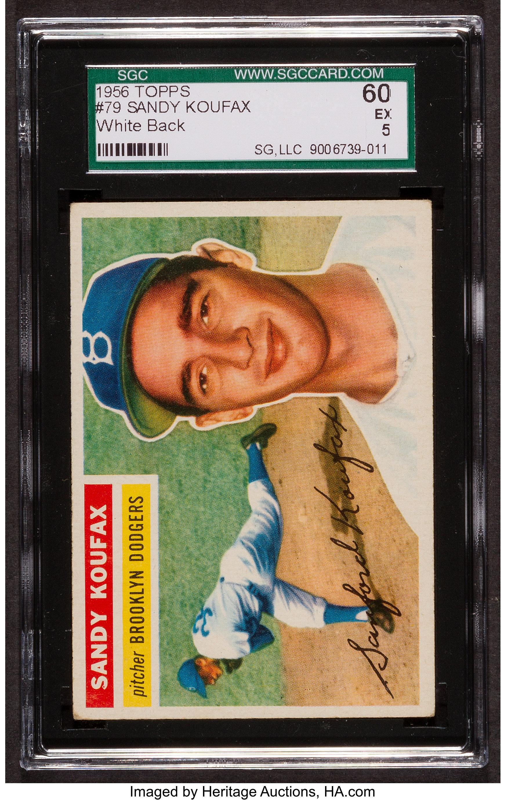 Sandy Koufax 1955 Topps #123 Brooklyn Dodgers Baseball Card SGC