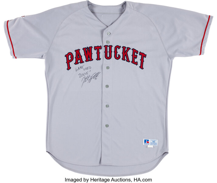 2005 Jonathan Papelbon Game Worn Signed Pawtucket Red Sox Jersey., Lot  #82545
