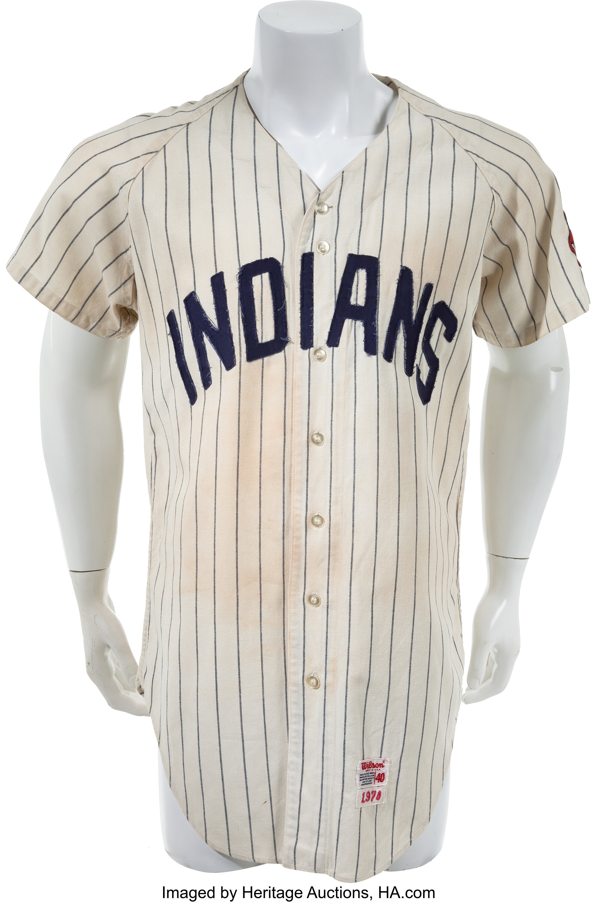 JOHN LOWENSTEIN  Cleveland Indians 1970 Away Majestic Throwback