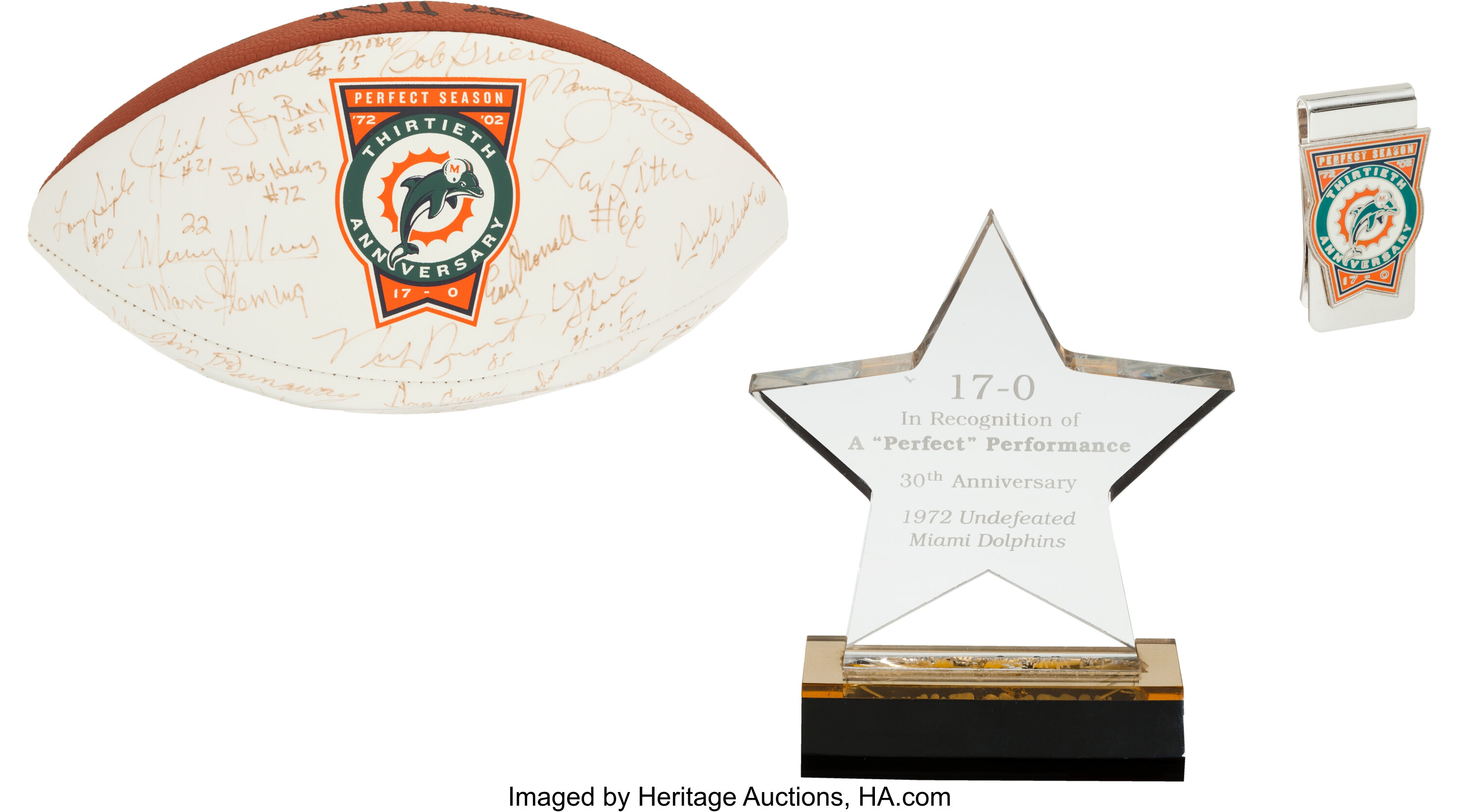 1972 Miami Dolphins Super Bowl Champs Team Signed Perfect Season