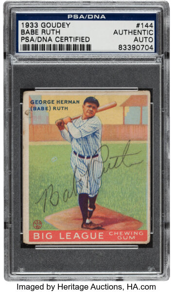 Lot Detail - 1933 Goudey #181 Babe Ruth Autographed PSA/DNA AUTO 9