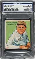 Lot Detail - 1933 Goudey #181 Babe Ruth Autographed PSA/DNA AUTO 9