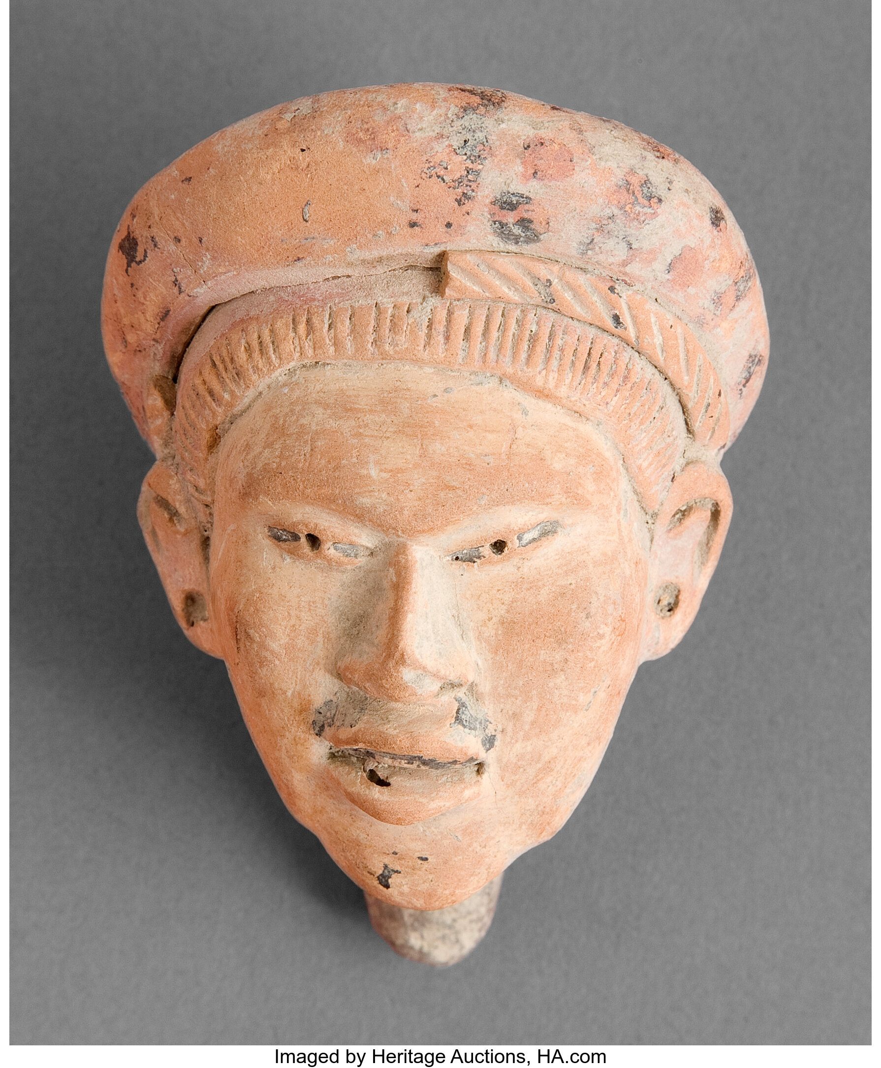 A HUASTEC PORTRAIT HEAD. c. 500 - 1000 AD. ... Ceramics & Porcelain ...