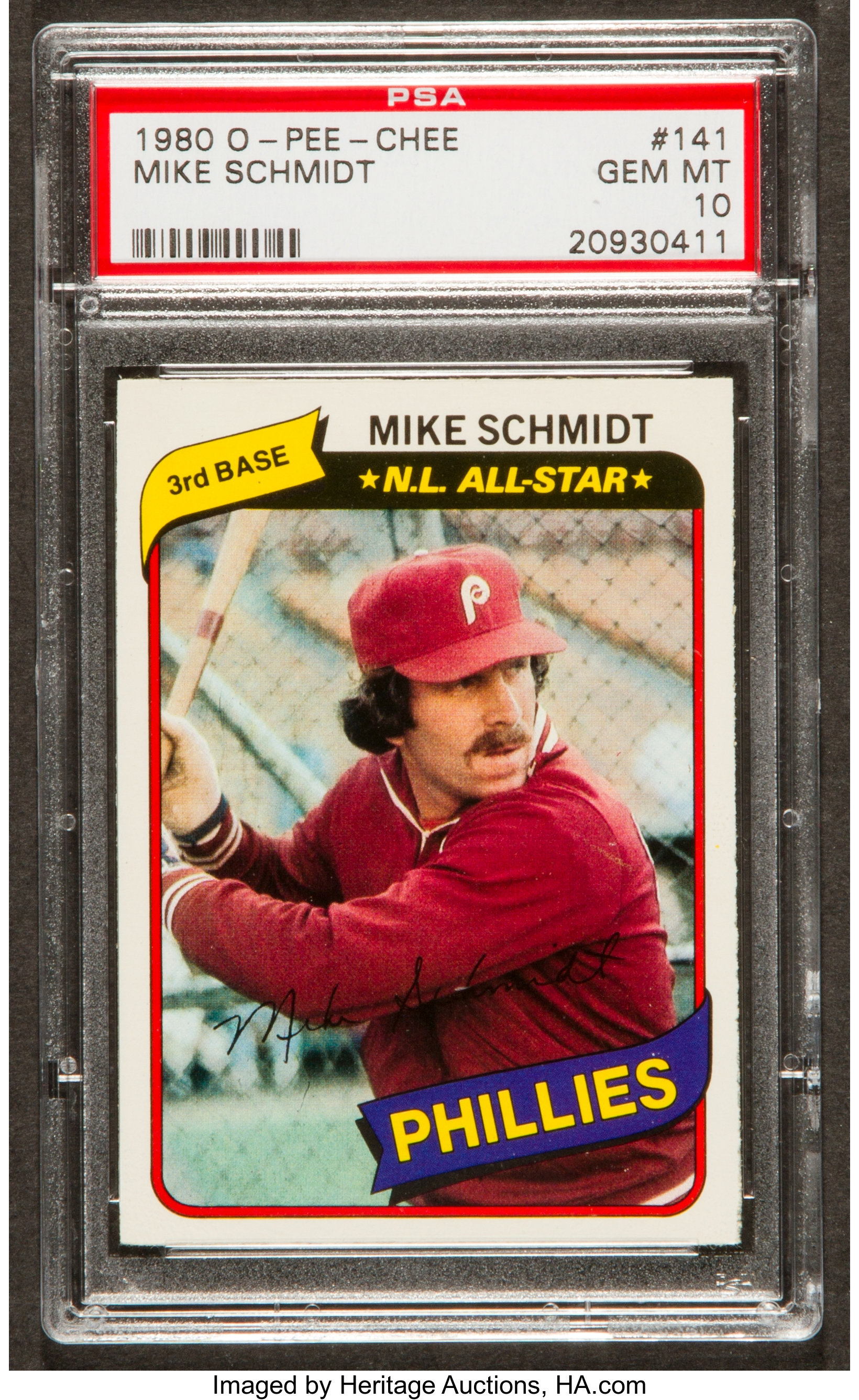 1980 O-Pee-Chee Mike Schmidt #141 PSA Gem Mint 10 - One of Only, Lot  #44039